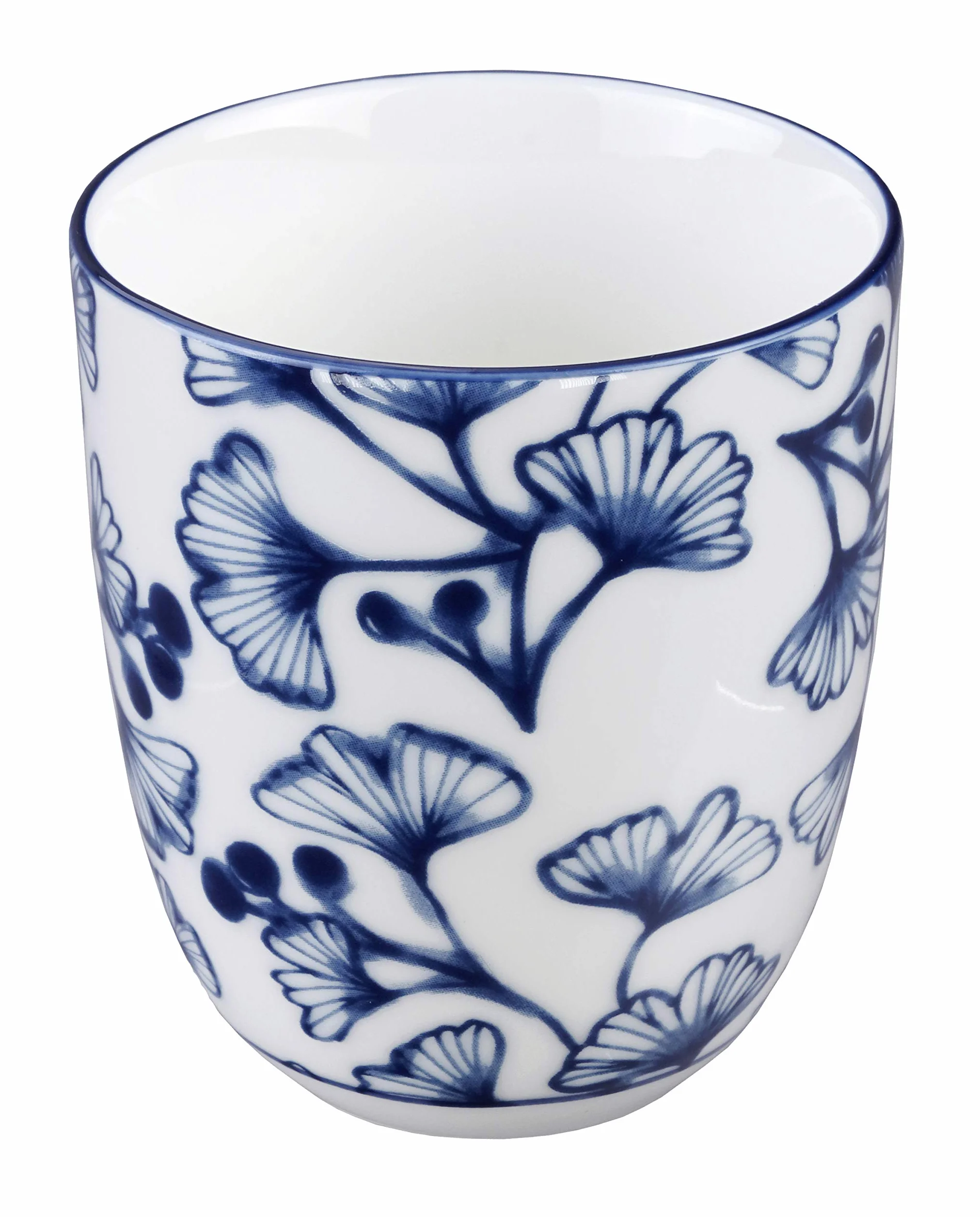 TOKYO design studio - 5-częściowy zestaw do herbaty Flora Japonica niebiesko-biały, 1 x dzbanek do herbaty 1,25 l i 4 x filiżanki do herbaty 170 ml, azjatycka porcelana, japoński wzór kwiatowy, w