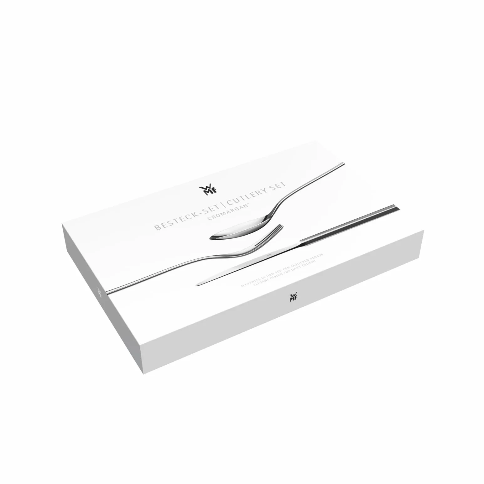 WMF Sitello zestaw sztućców dla 6 osób, Cromargan, 30-częściowy, noże monoblokowe, polerowana stal nierdzewna Cromargan, uderzenie młotkiem, ergonomiczne, błyszczące, srebrne
