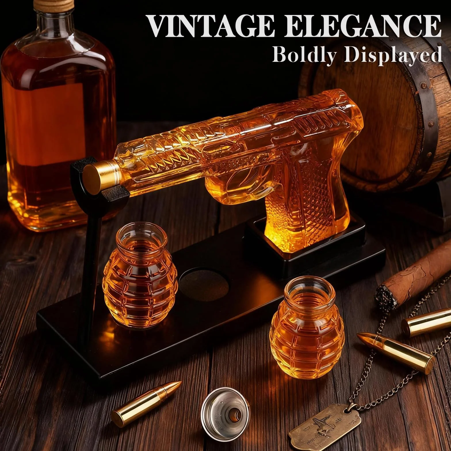 Oaksea Karafka do whisky – karafka do whisky z kieliszkami do kieliszków – prezenty dla mężczyzn – prezenty na Dzień Ojca dla taty – prezenty rocznicowe na walentynki urodziny dla chłopaka męża