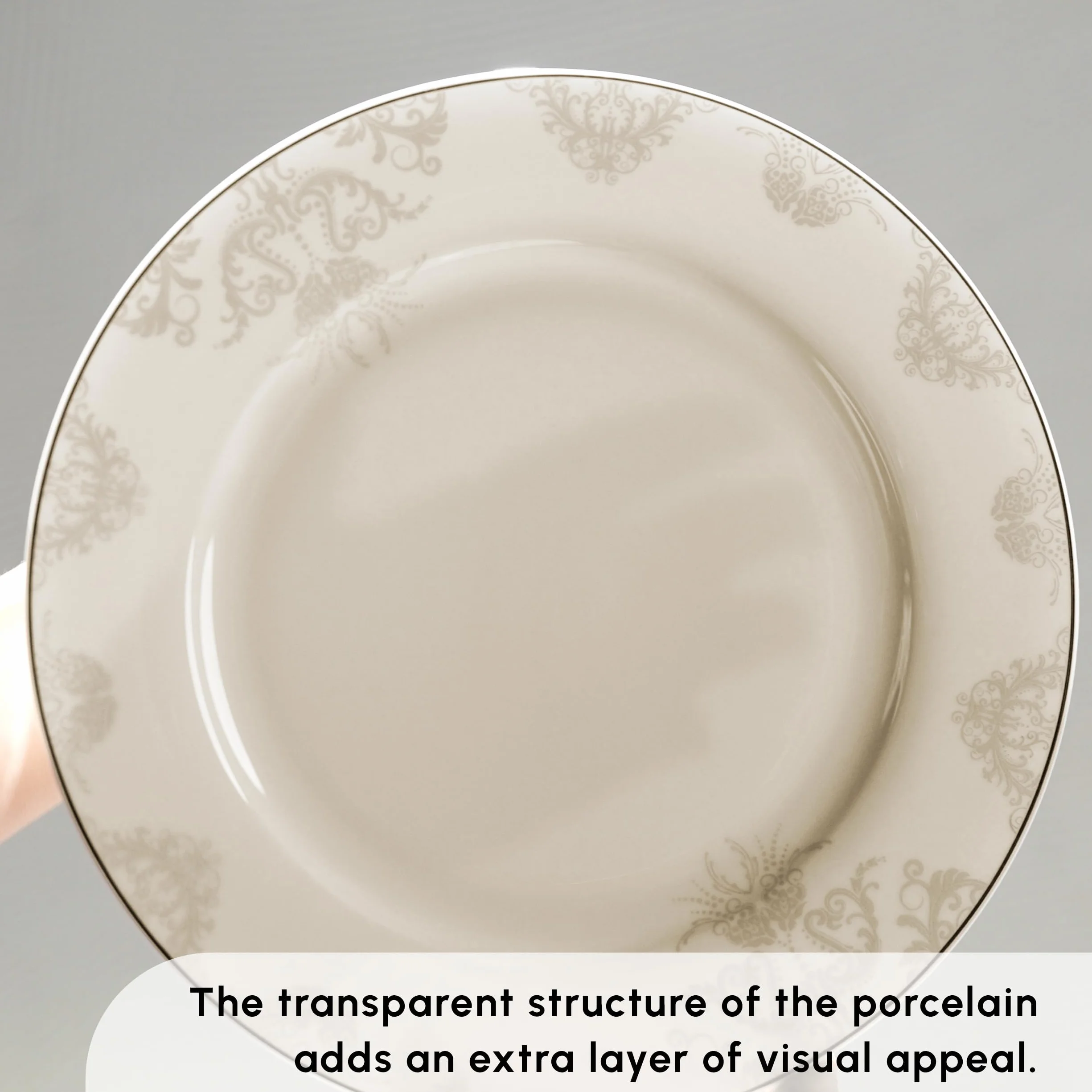 Karaca Siena 53-częściowe porcelanowe zestawy obiadowe z talerzami obiadowymi i deserowymi, miseczkami i uchwytem, porcelana kostna, zestawy obiadowe dla 12 osób (biała)