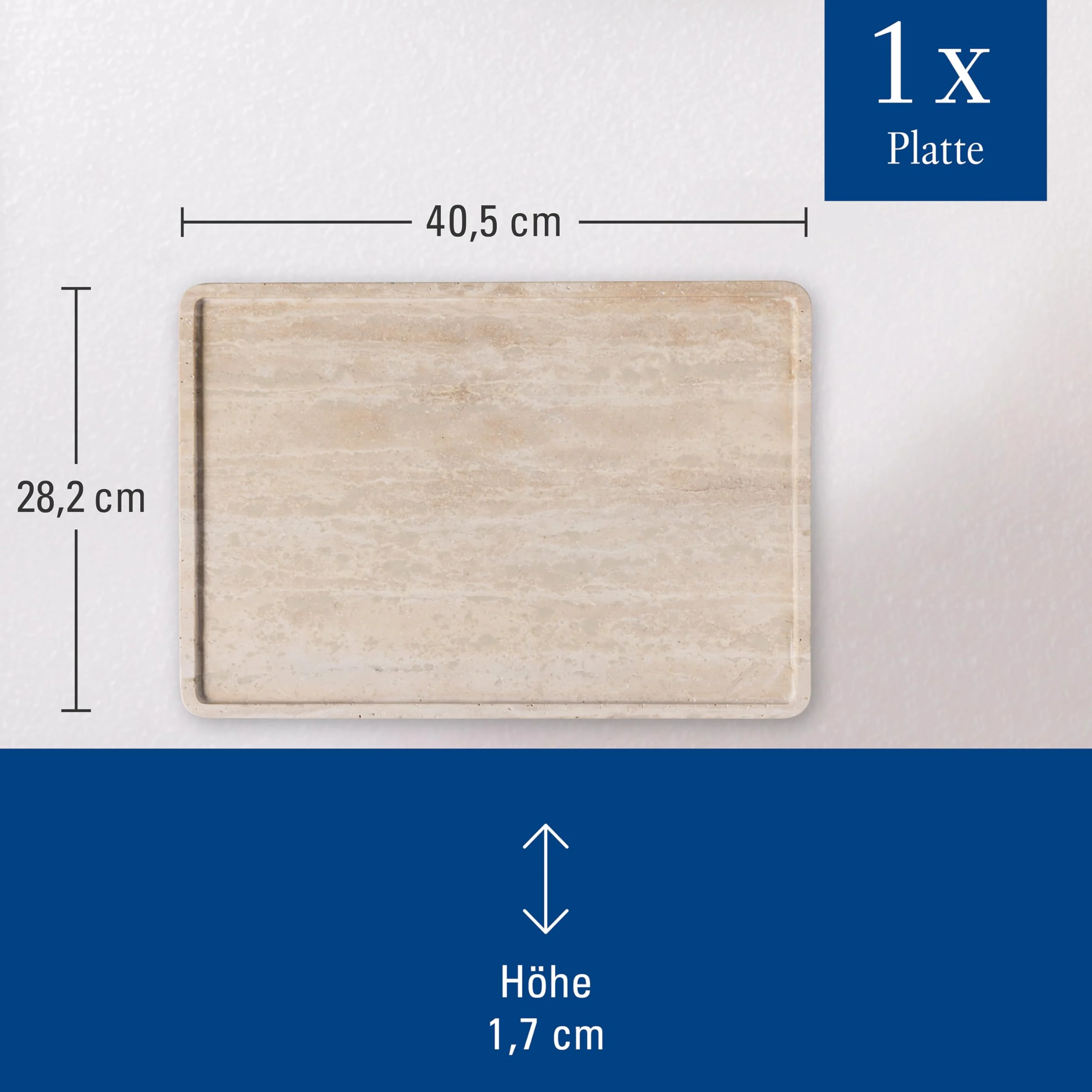 Villeroy & Boch – Manufacture Travertine półmisek do serwowania duży beżowy, praca ręczna, duża taca z naturalnego kamienia w odcieniach piasku, talerz kamień, naczynia, trawertyn