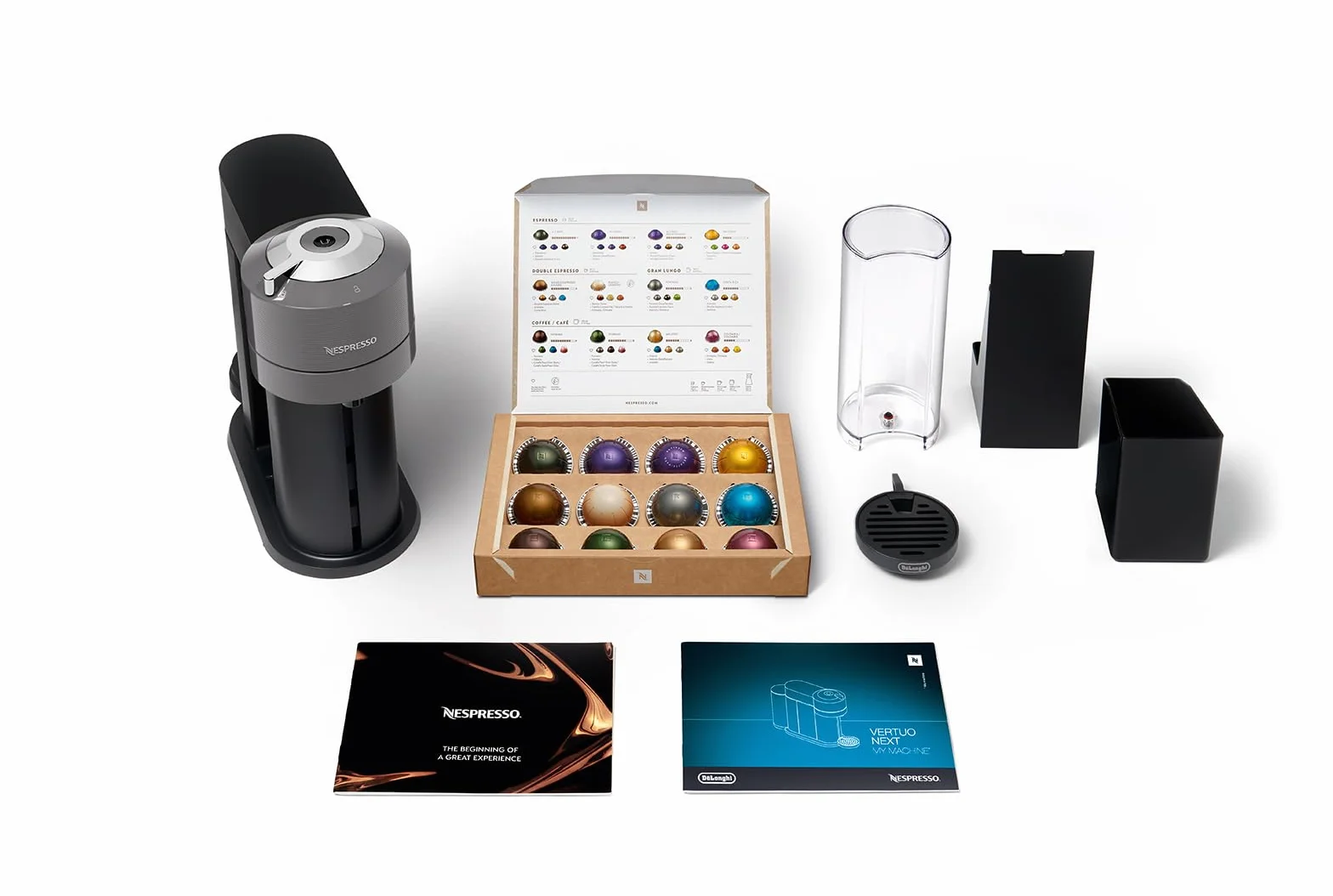 Nespresso Vertuo Next ENV 120.GY Ekspres Do Kawy, 1500 W, Czarno/Srebrny