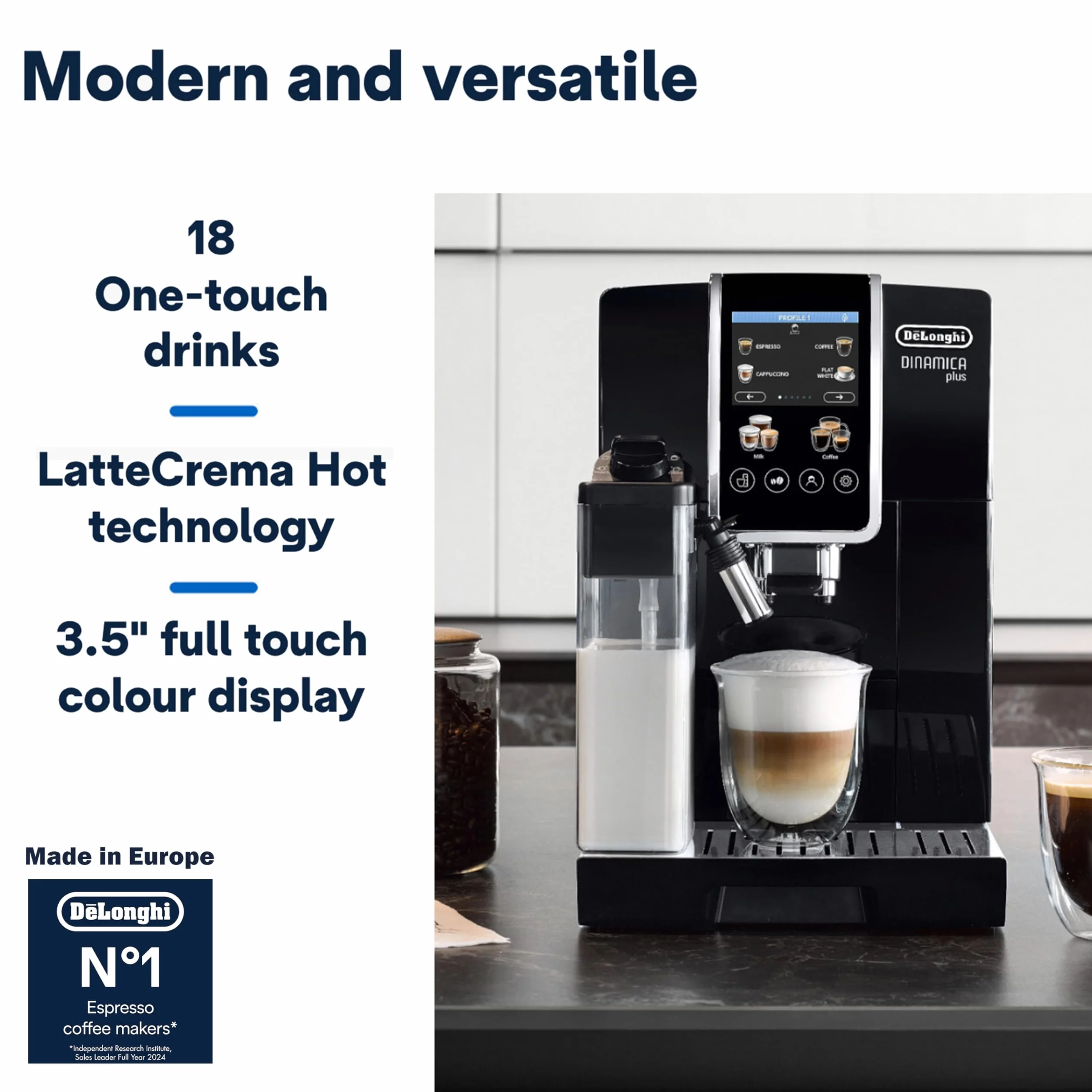 De'Longhi Dinamica Plus Ekspres do Kawy 1450 W 230 V Czarny