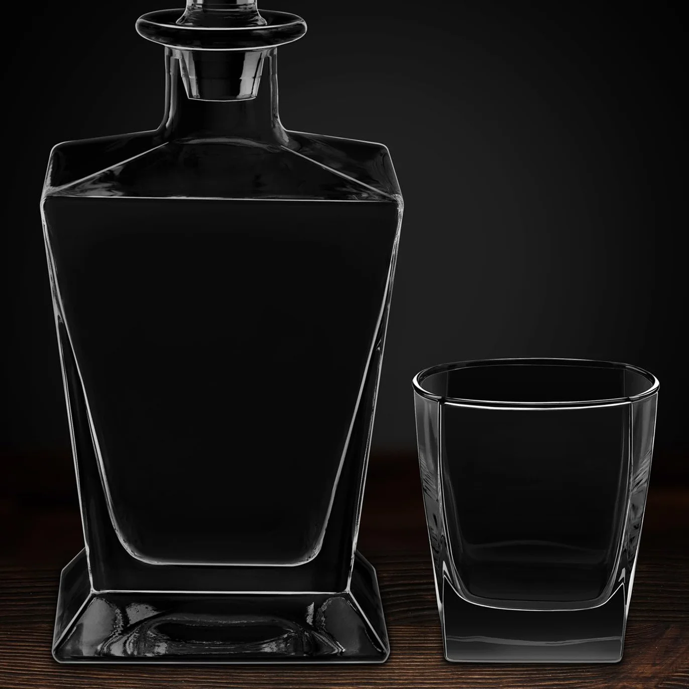 Maverton Zestaw do Whisky – Karafka 800 ml + 6 Szklanek 250 ml - Ekskluzywny Prezent dla Mężczyzny - Szkło Premium na Alkohol - Urodziny, Dzień Ojca, Rocznica