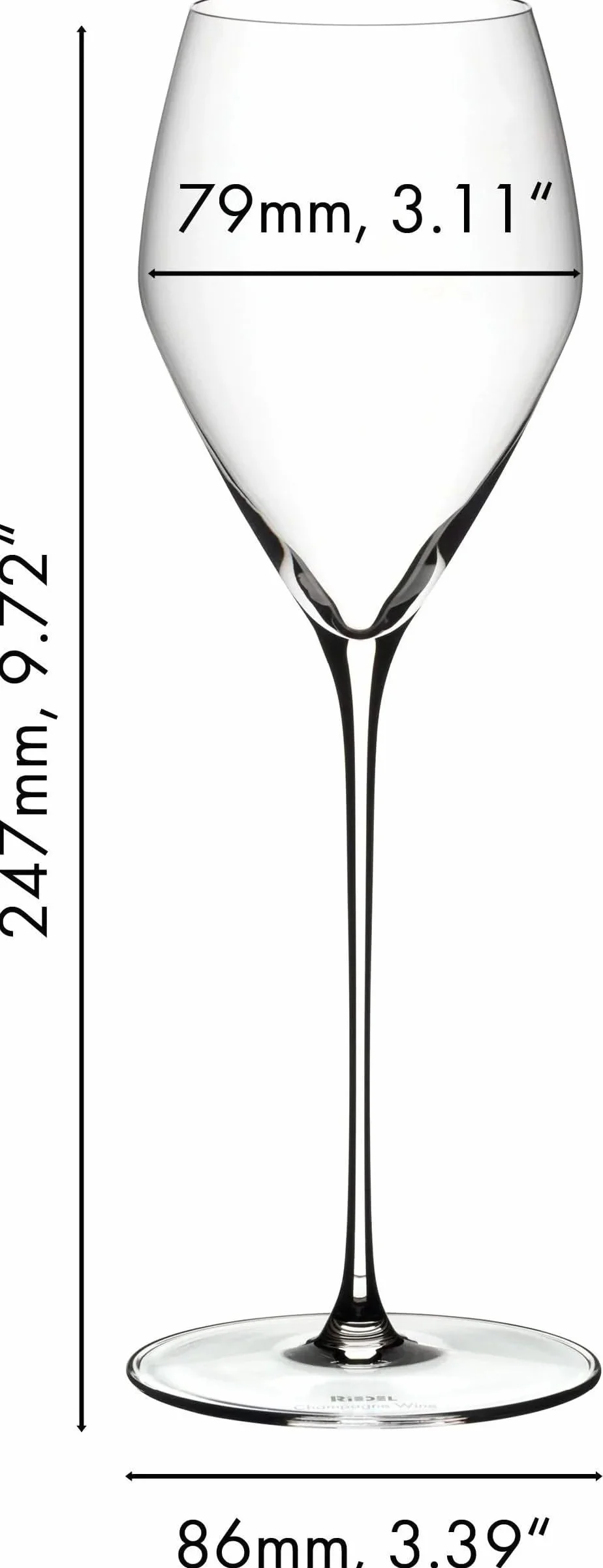 RIEDEL Veloce Kieliszki do szampana, 4-pak, przezroczysty kryształ, wysokiej jakości wykonanie maszynowe