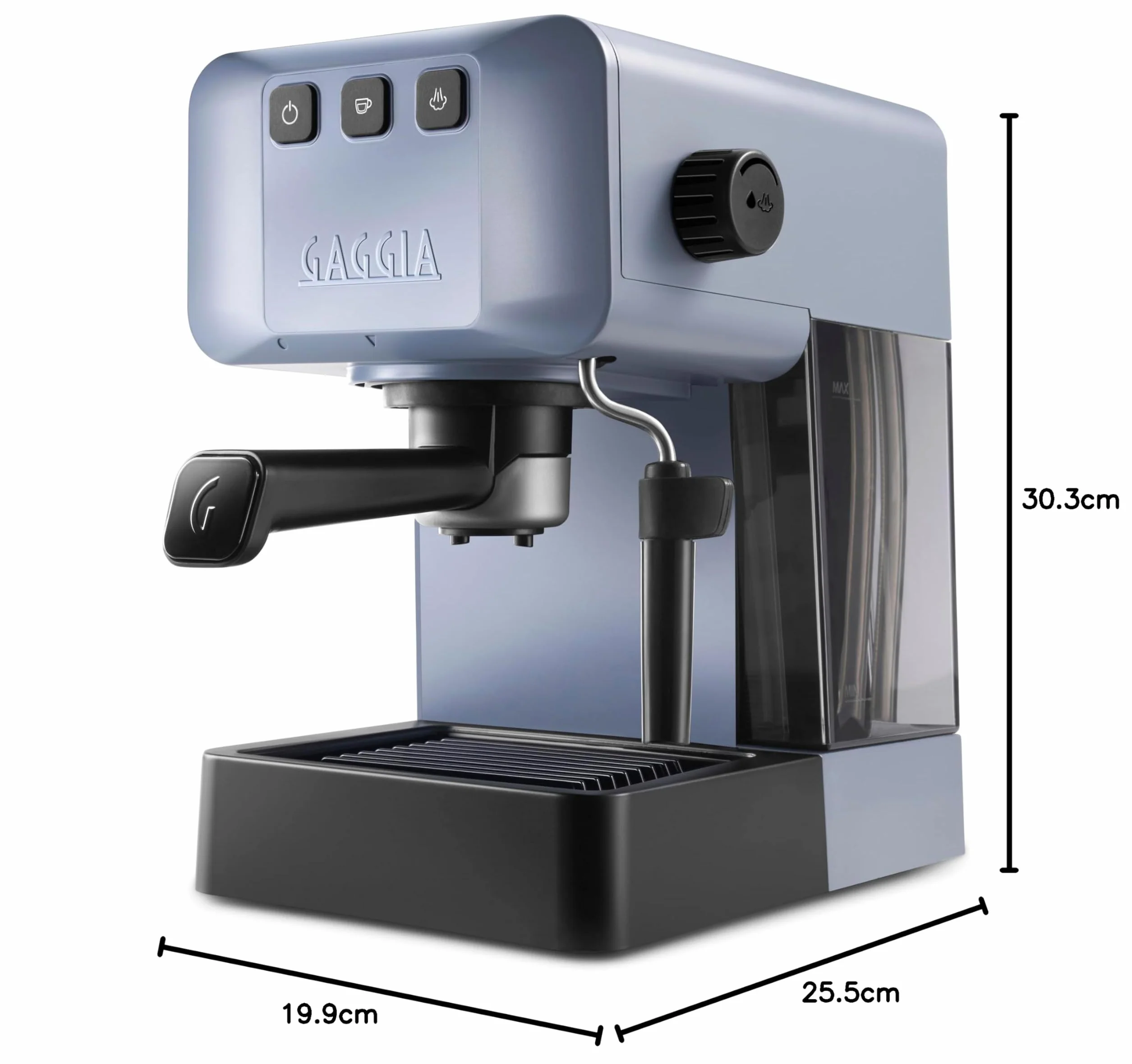 Gaggia EG2109 Grey ręczny ekspres do kawy do espresso, mielone lub gofrowe, system POD do kremowego espresso z goframi, automatyczna wstępna infuzja, 15 bar, model 2023, 100% Made in Italy
