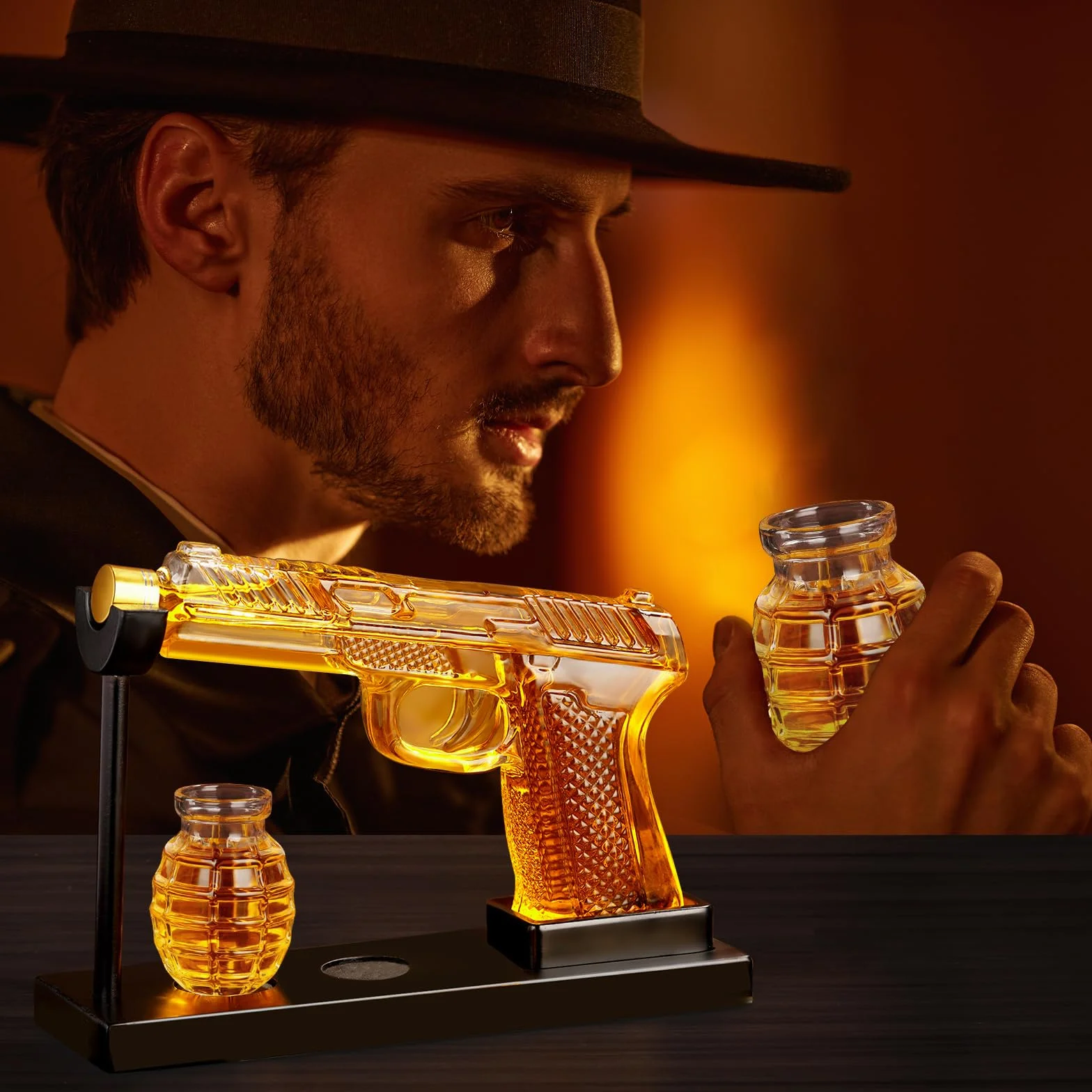 Oaksea Karafka do whisky – karafka do whisky z kieliszkami do kieliszków – prezenty dla mężczyzn – prezenty na Dzień Ojca dla taty – prezenty rocznicowe na walentynki urodziny dla chłopaka męża