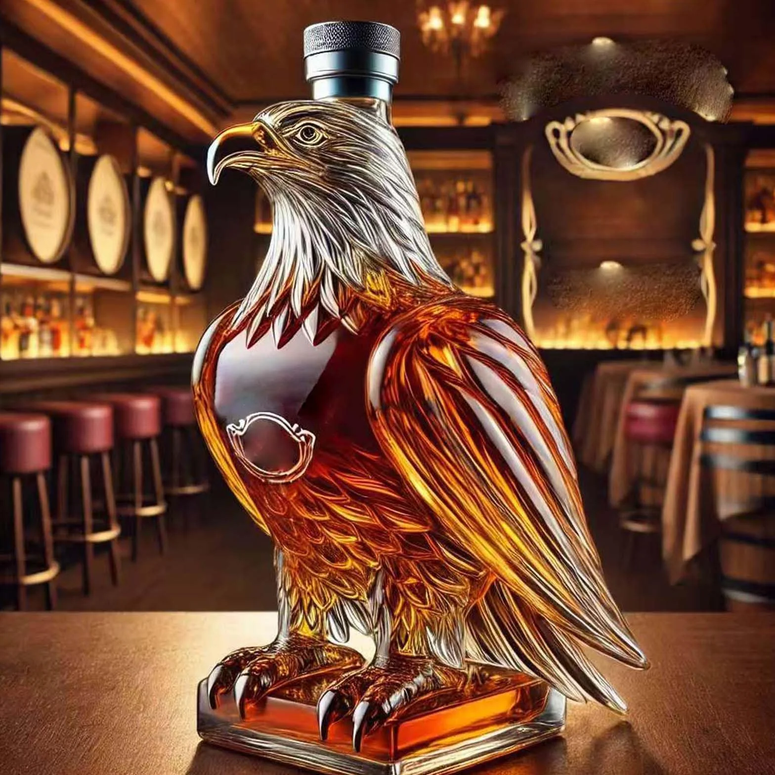 Adler butelka do whisky Jack Daniels, orzeł dekanter do whisky, wyjątkowy prezent dla miłośników, ojca, męża lub przyjaciela, dekoracja baru (2 szt.)