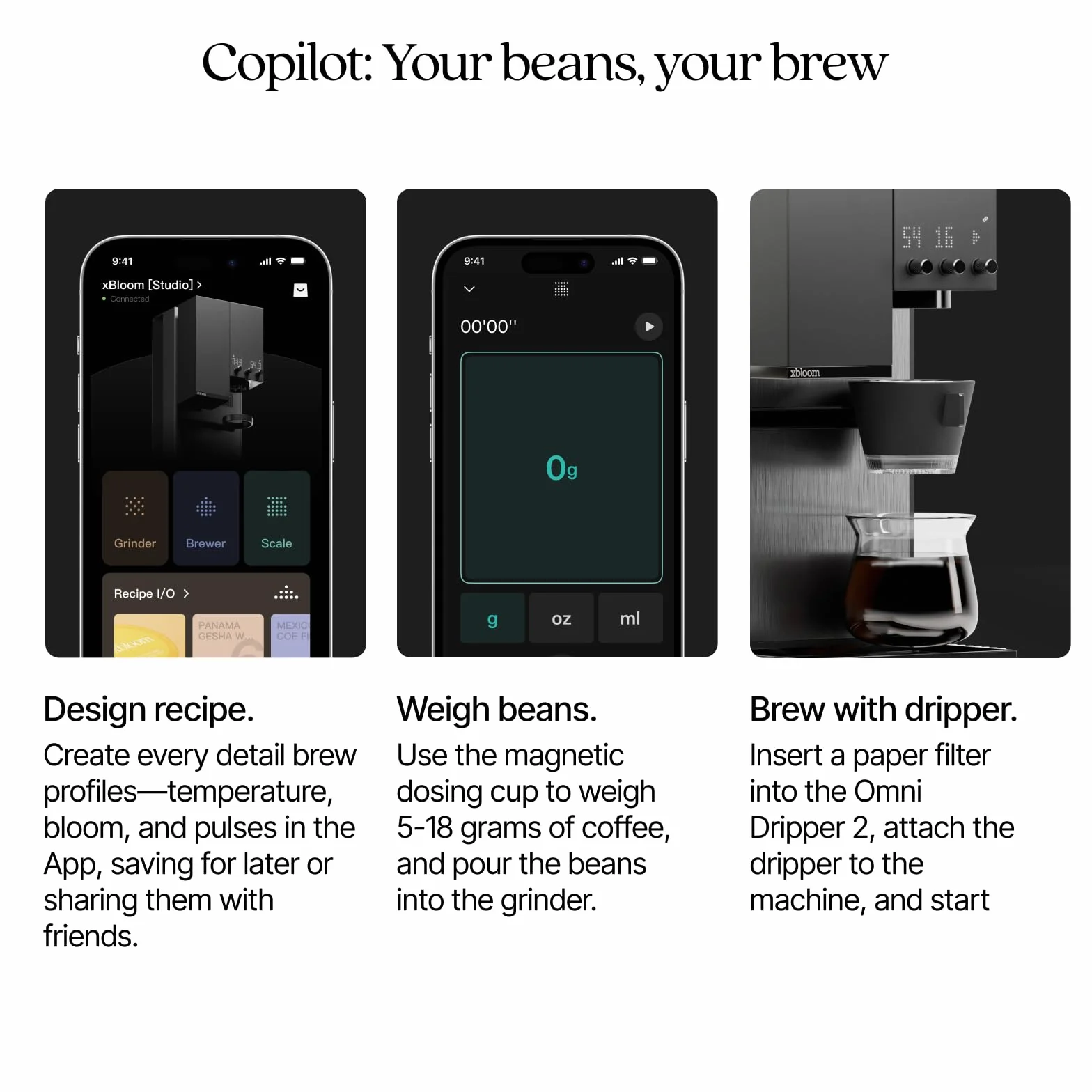 xBloom Studio - The Ultimate Coffee Machine – Drip Coffee Maker (Sage Green)