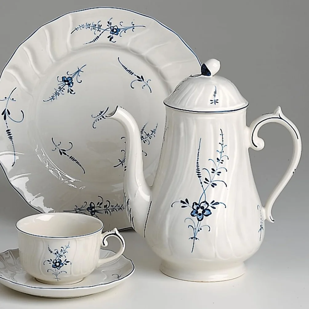 Villeroy & Boch Dzbanek do kawy Old Luxembourg 1,3 l porcelana biały niebieski