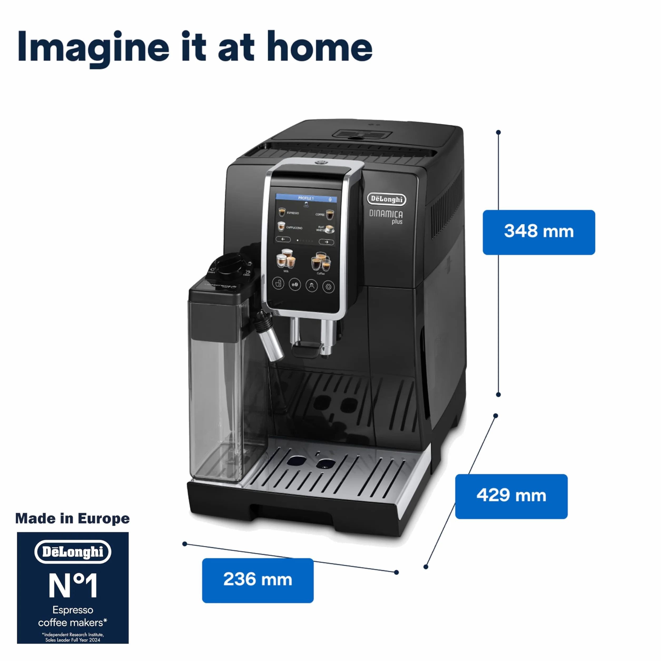 De'Longhi Dinamica Plus Ekspres do Kawy 1450 W 230 V Czarny