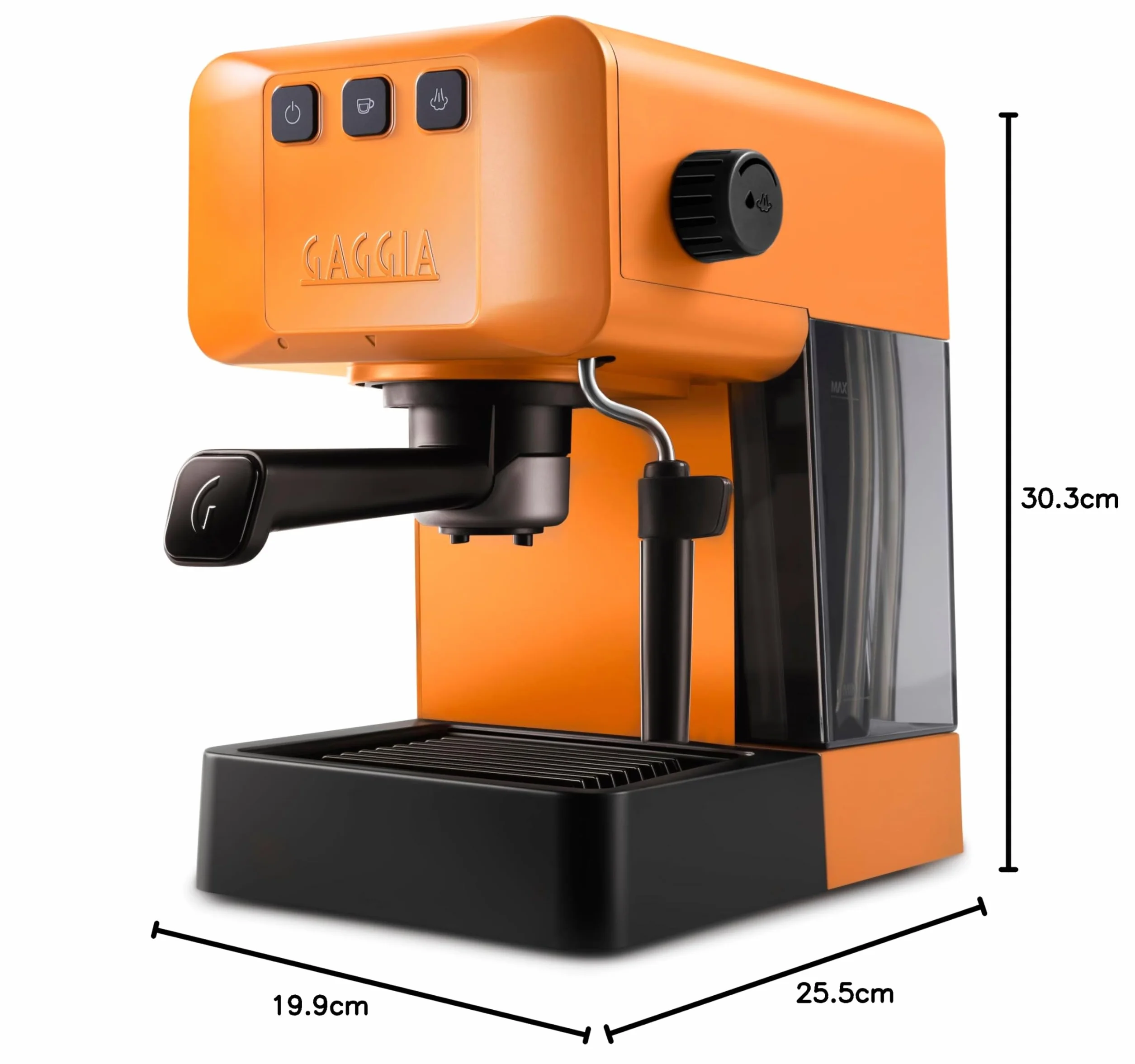 Gaggia EG2109 ORANGE Ręczny ekspres do kawy Espresso, mielona lub gofrowa, system POD do kremowego espresso z kapsułkami, automatyczna wstępna infuzja, 15 bar, nowy model 2023, 100% Made in Italy