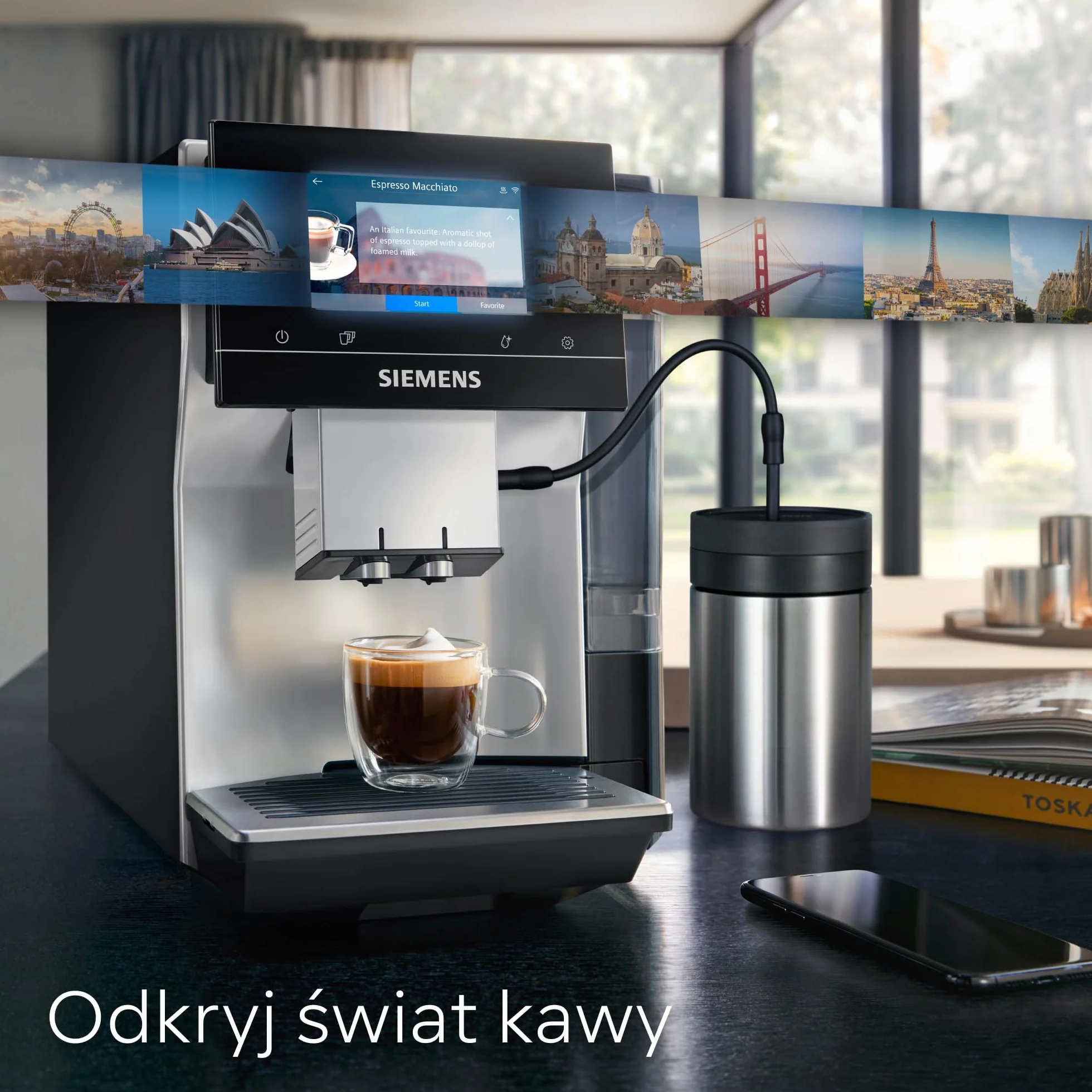Siemens EQ700 Classic automatyczny ekspres do kawy z iSelect, Cold Brew, Slow Brew, Home Connect TP715E17