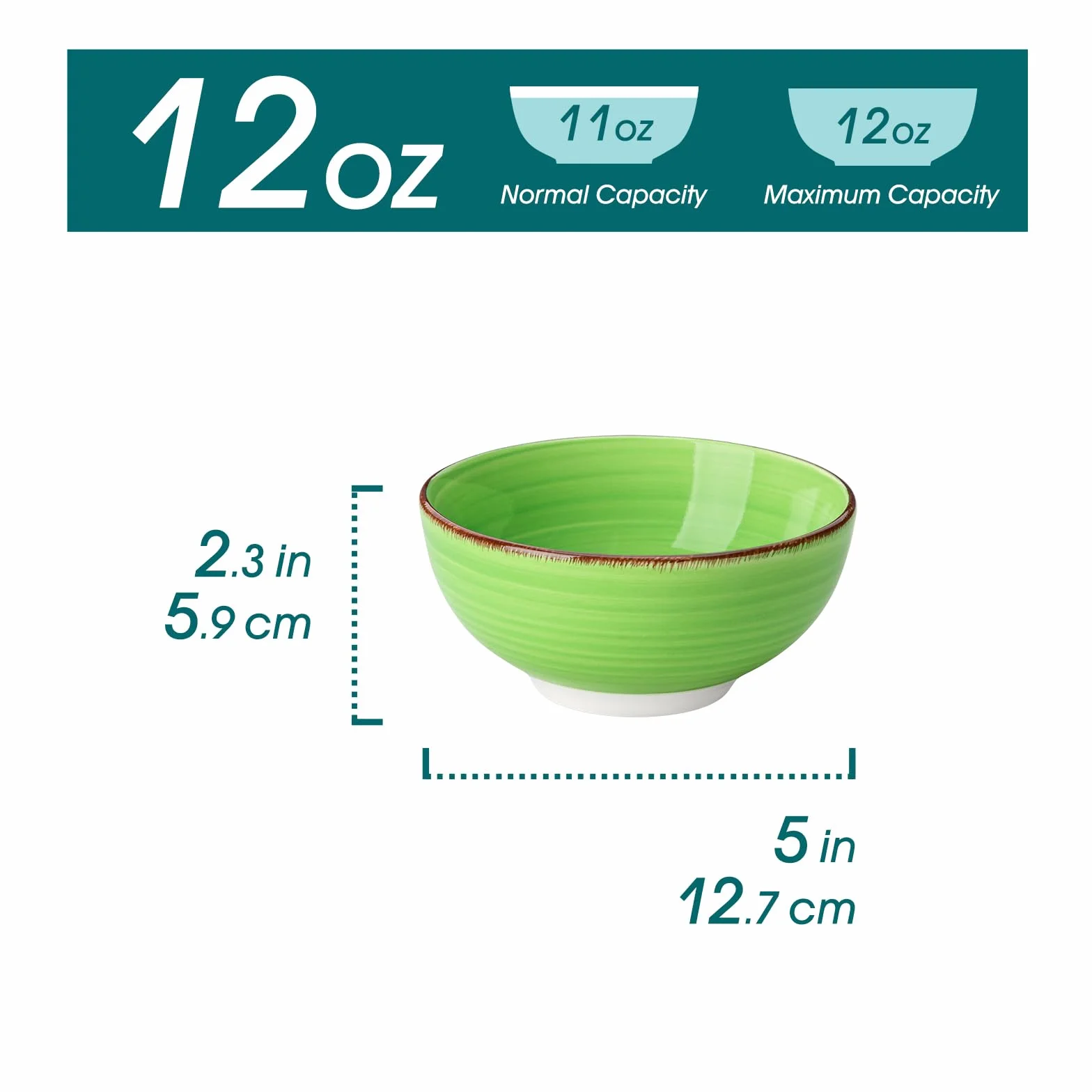 vancasso Zestaw małych miseczek Bonita, zestaw 6 sztuk, 380 ml, ceramiczne miseczki na musli, miseczki do maczania, miseczki do serwowania zupy, deserów, przekąsek, owsianki, ryżu, nadają się do