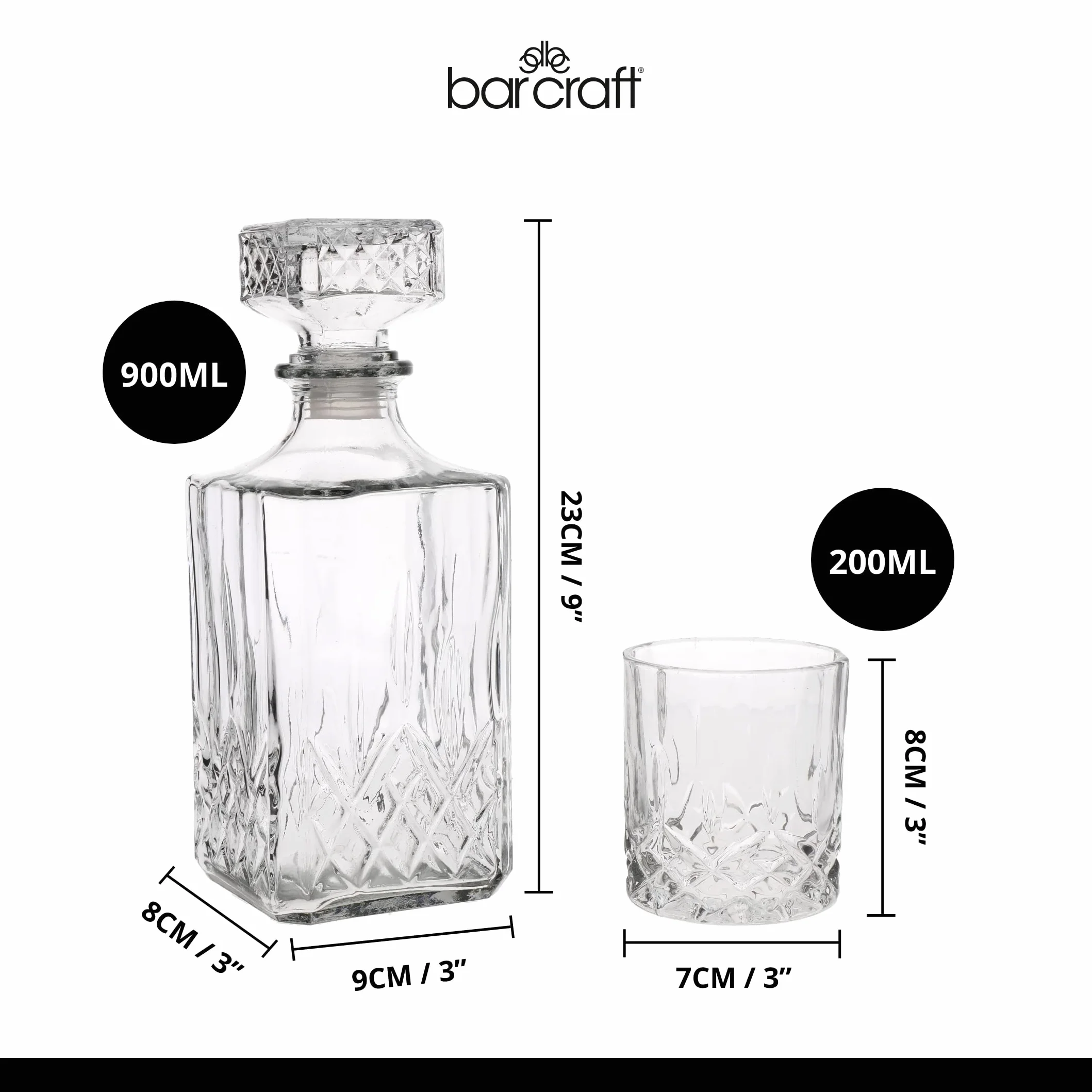 Barcraft Zestaw do Whisky, Przezroczysty, 5 Elementów