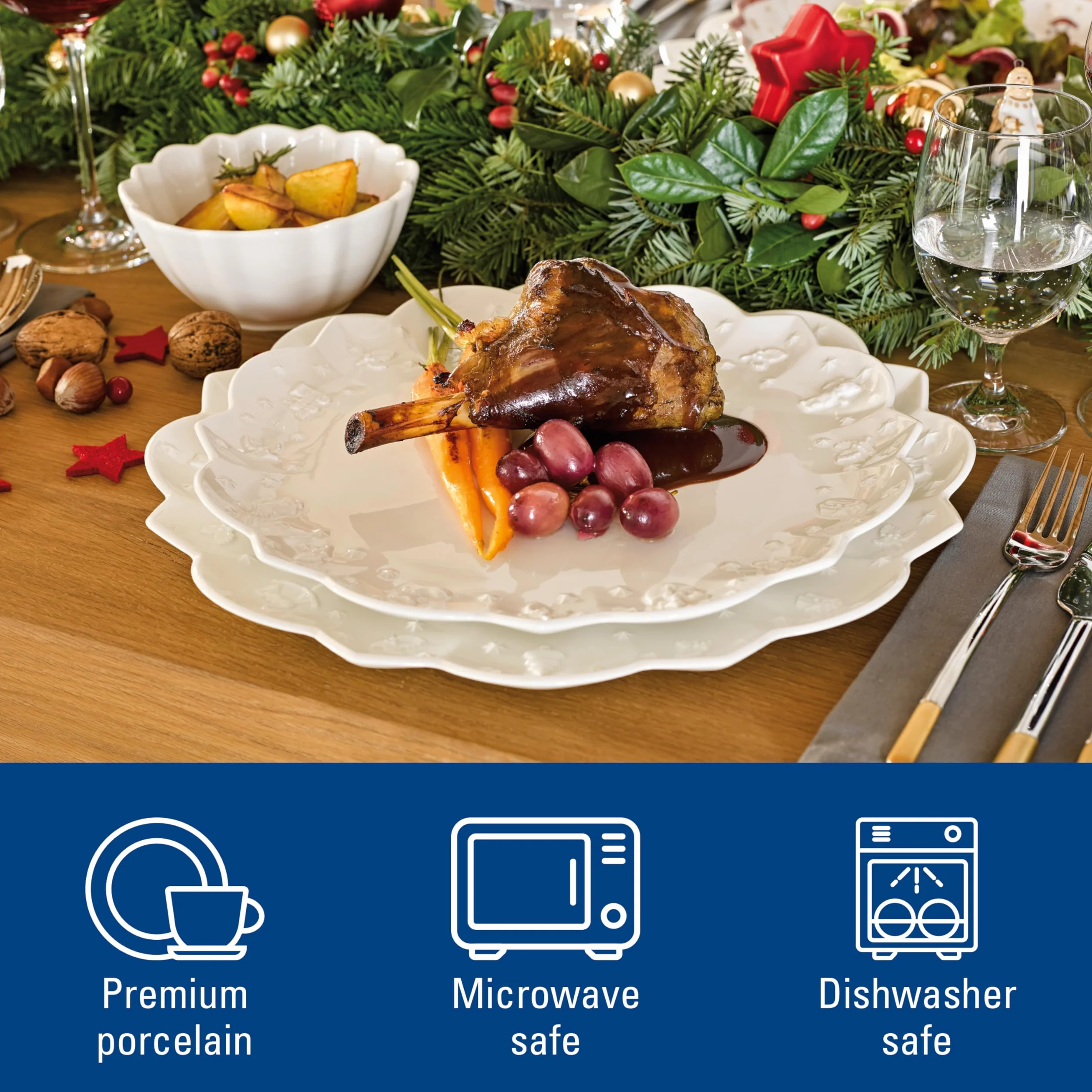 Villeroy & Boch – Toy's Delight Royal Classic zestaw talerzy 12 el., porcelana Premium, zmywarka, mikrofalówka, biały