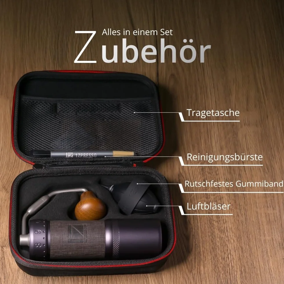1Zpresso J-Ultra ręczny młynek do kawy z żelaza, stożkowo-szary, składany uchwyt, kubek z zamknięciem magnetycznym 40 g, precyzyjna regulacja numeryczna, szybsza wydajność mielenia, idealny do