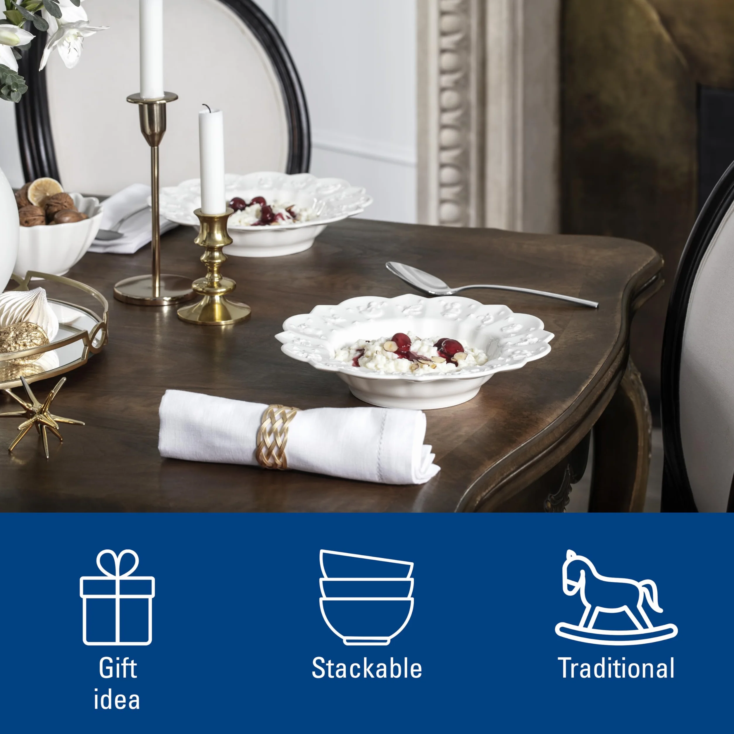 Villeroy & Boch – Toy's Delight Royal Classic zestaw talerzy 12 el., porcelana Premium, zmywarka, mikrofalówka, biały