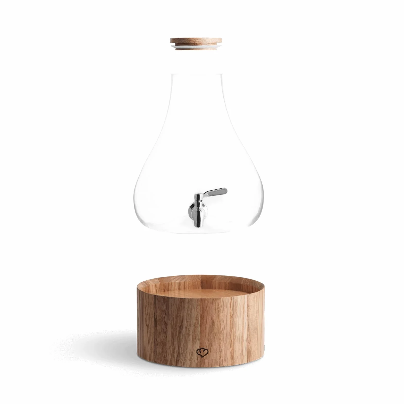 SPRINGLANE szklany dozownik do napojów 5,5 l Gloria z kranikiem i stojakiem ze stali nierdzewnej z drewna dębowego, dozownik lemoniady, Vintage Design Mason Jar