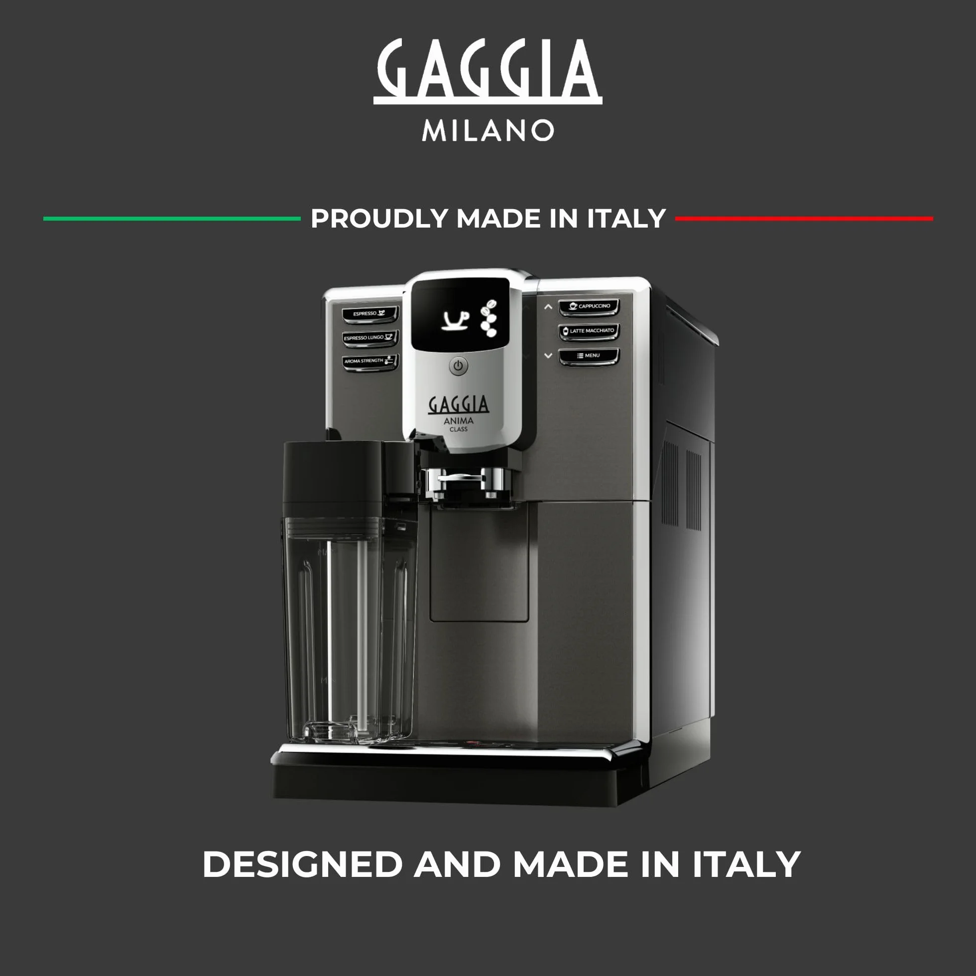 Gaggia Anima Class automatyczny ekspres do kawy Bean to Cup, ekspres do espresso i cappuccino, ciemny srebrny