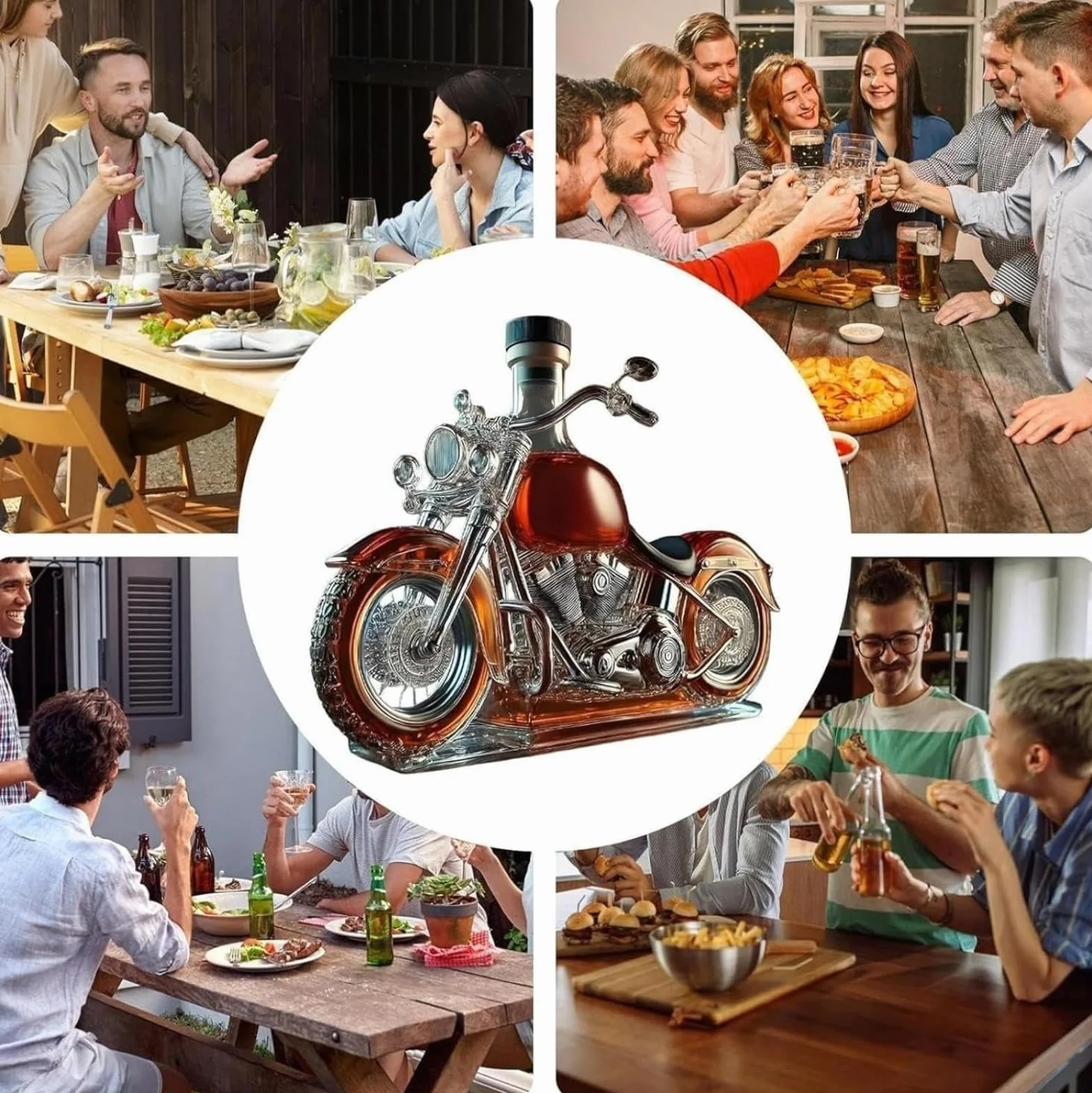 V-Twin Reserve karafka do whisky, motocyklowa butelka na whisky, butelka do whisky w kształcie orła, grawerowanie 300 ml, nadaje się do baru, stołu, kuchni