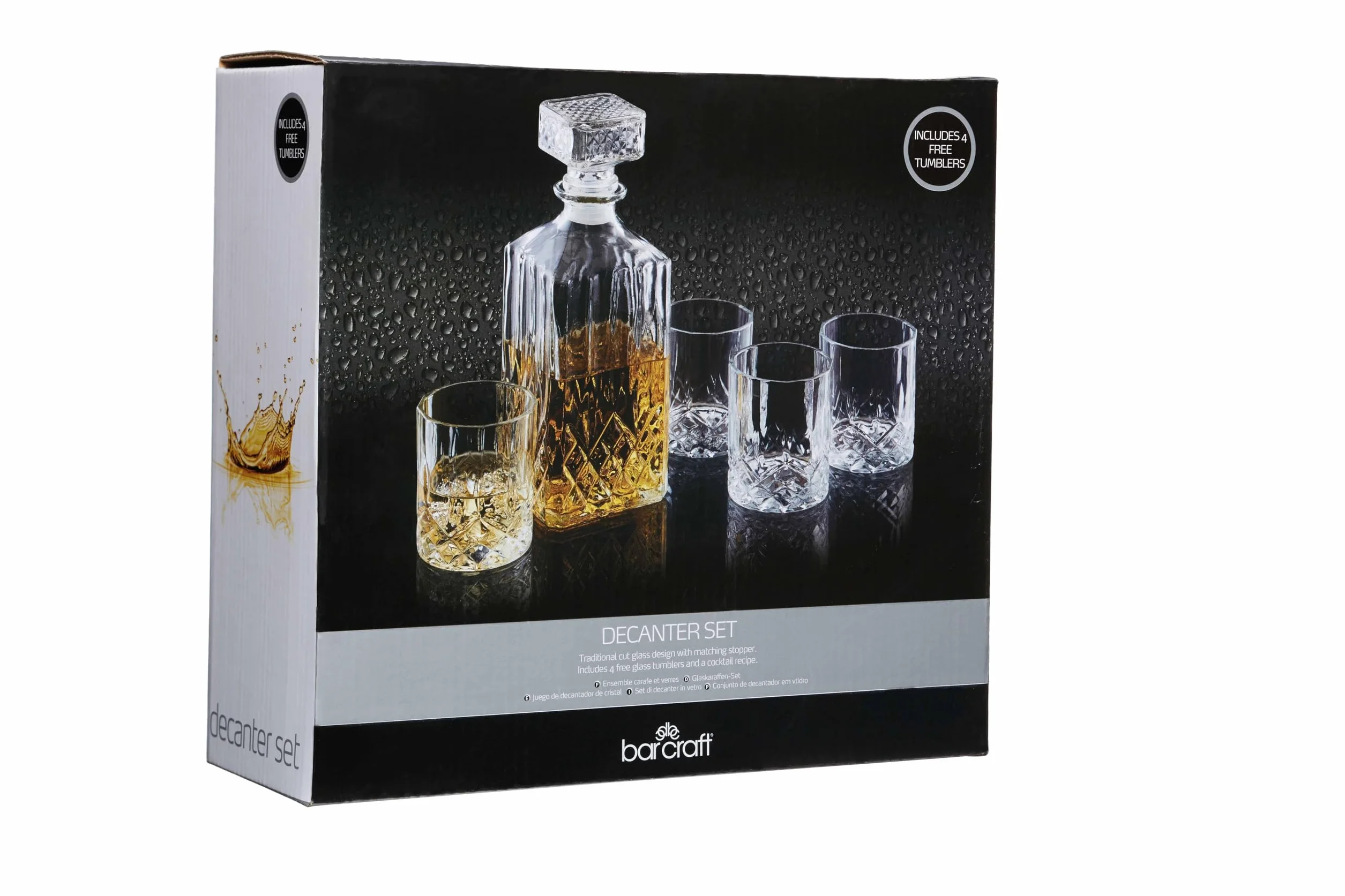 Barcraft Zestaw do Whisky, Przezroczysty, 5 Elementów