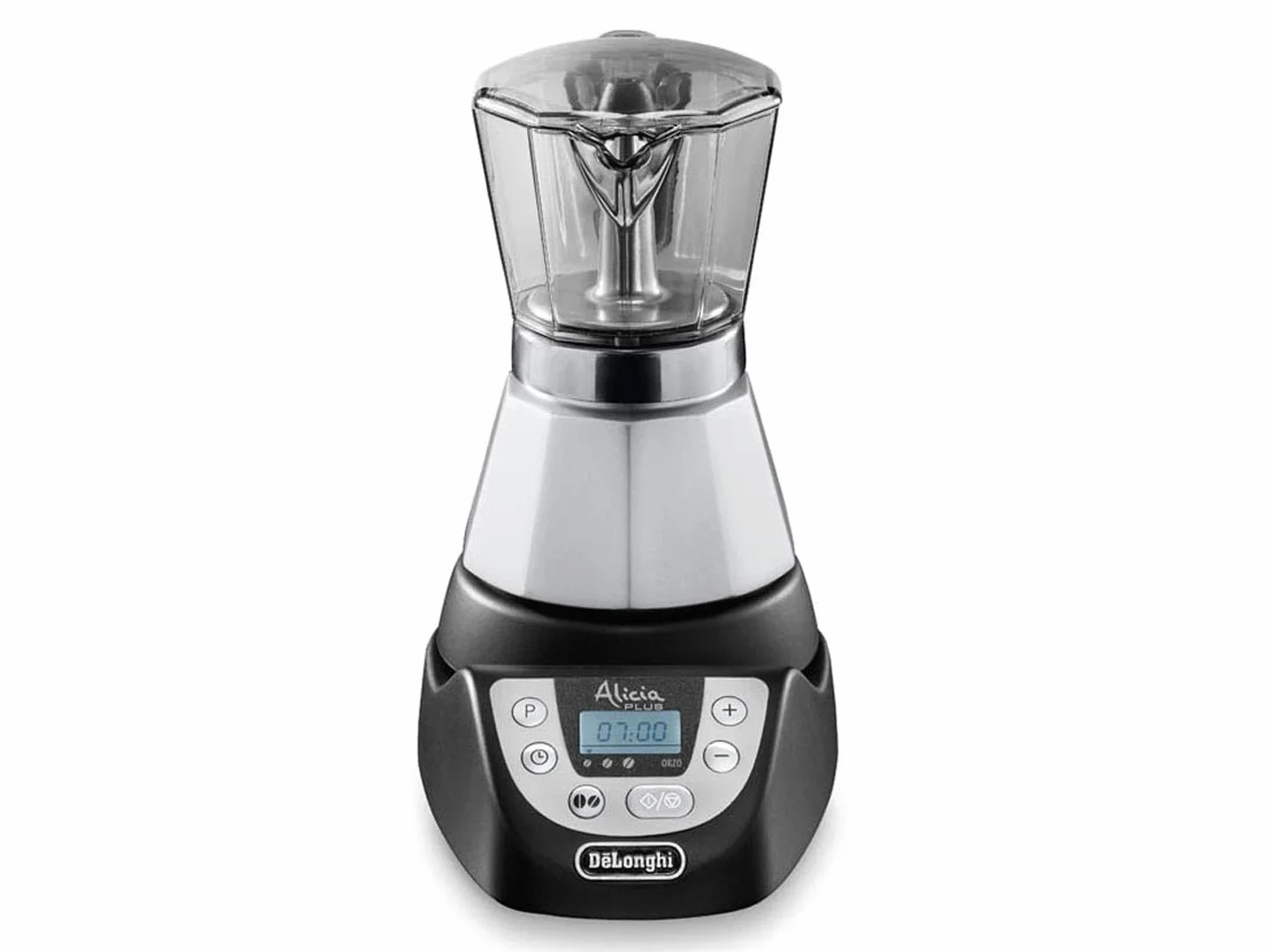 De'Longhi EMKP42.B Alicia PLUS elektryczny ekspres do kawy Moka, 450 W, 2-4 filiżanki, tworzywo sztuczne, czarny/srebrny czarny