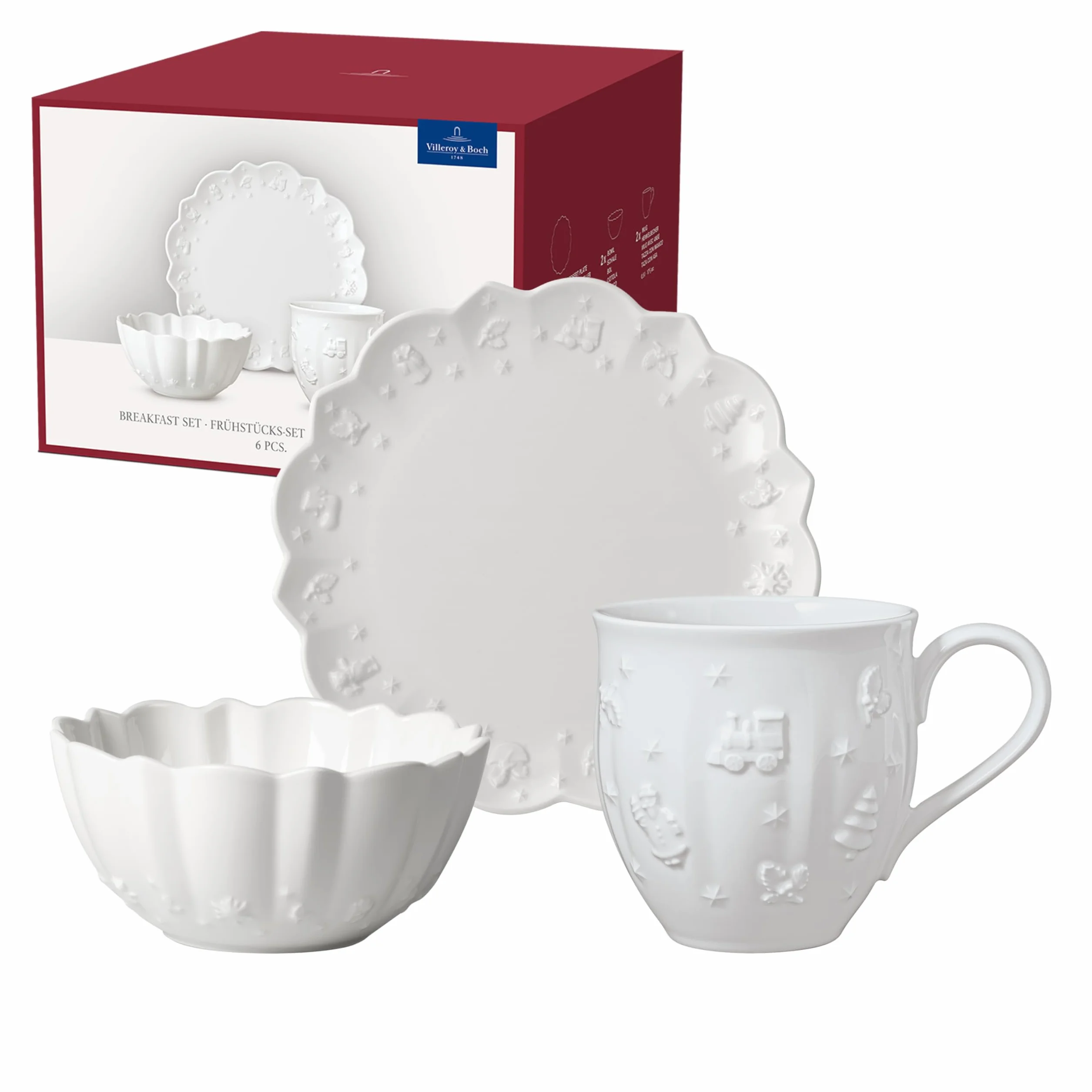 Villeroy & Boch Toy's Delight Royal Classic zestaw śniadaniowy 6 el., porcelana Premium, biały