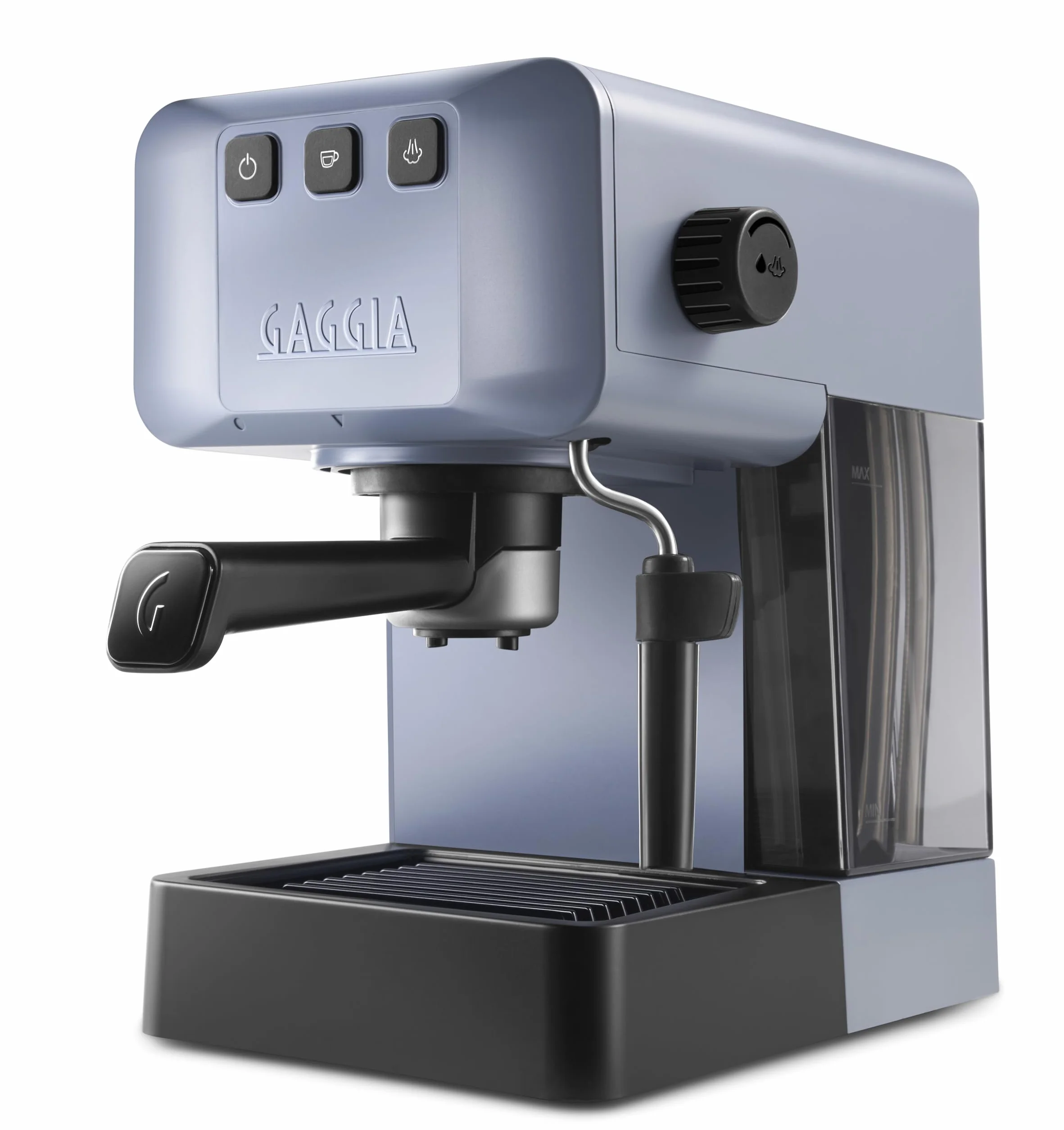 Gaggia EG2109 Grey ręczny ekspres do kawy do espresso, mielone lub gofrowe, system POD do kremowego espresso z goframi, automatyczna wstępna infuzja, 15 bar, model 2023, 100% Made in Italy