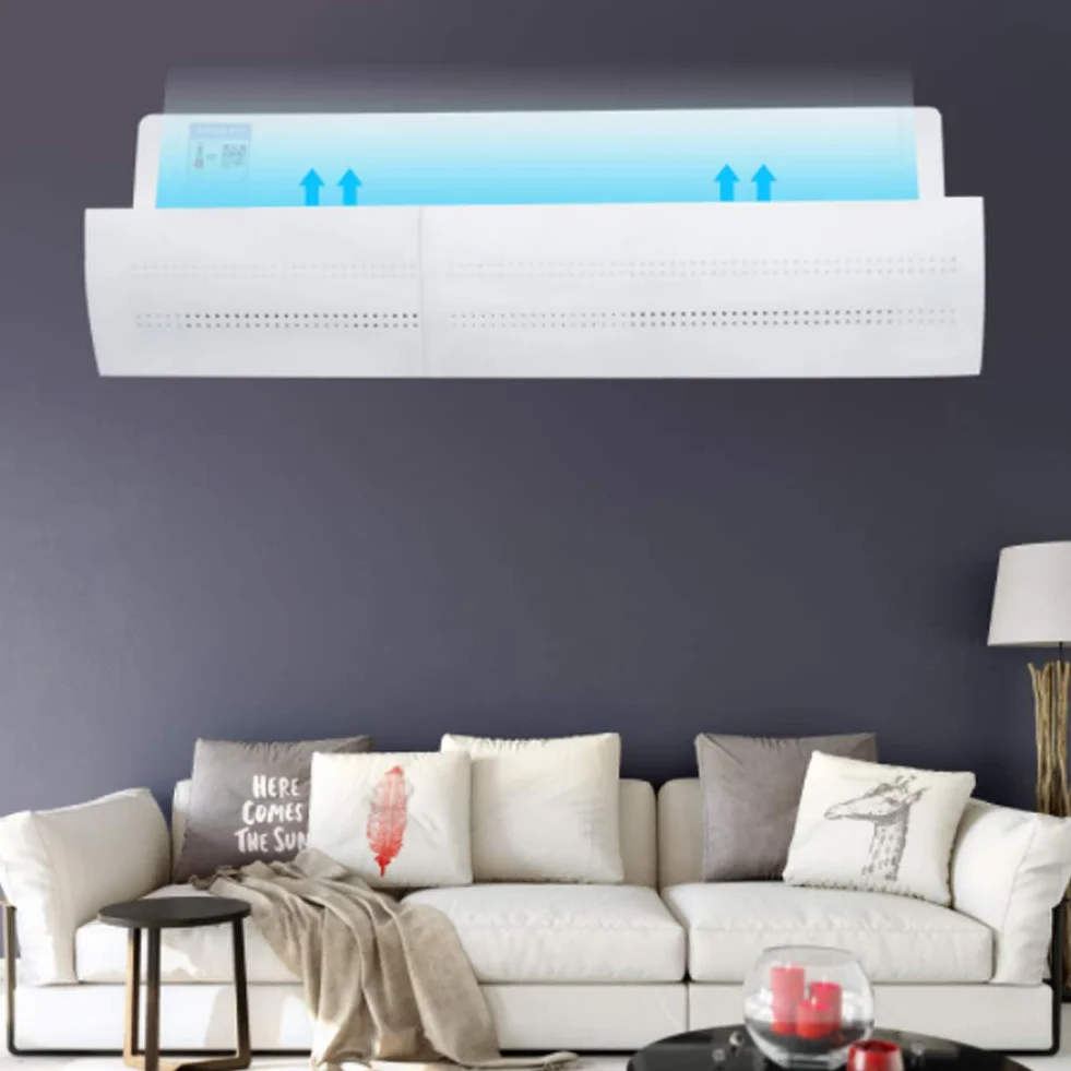 Chowany wall air conditioner deflector Wiatroszczelny Deflektor Klimatyzatora, Deflektor Klimatyzatora, Teleskopowa Przegroda Deflektora Zimnego Dziecka do Dzielone naczynia, tace i talerze