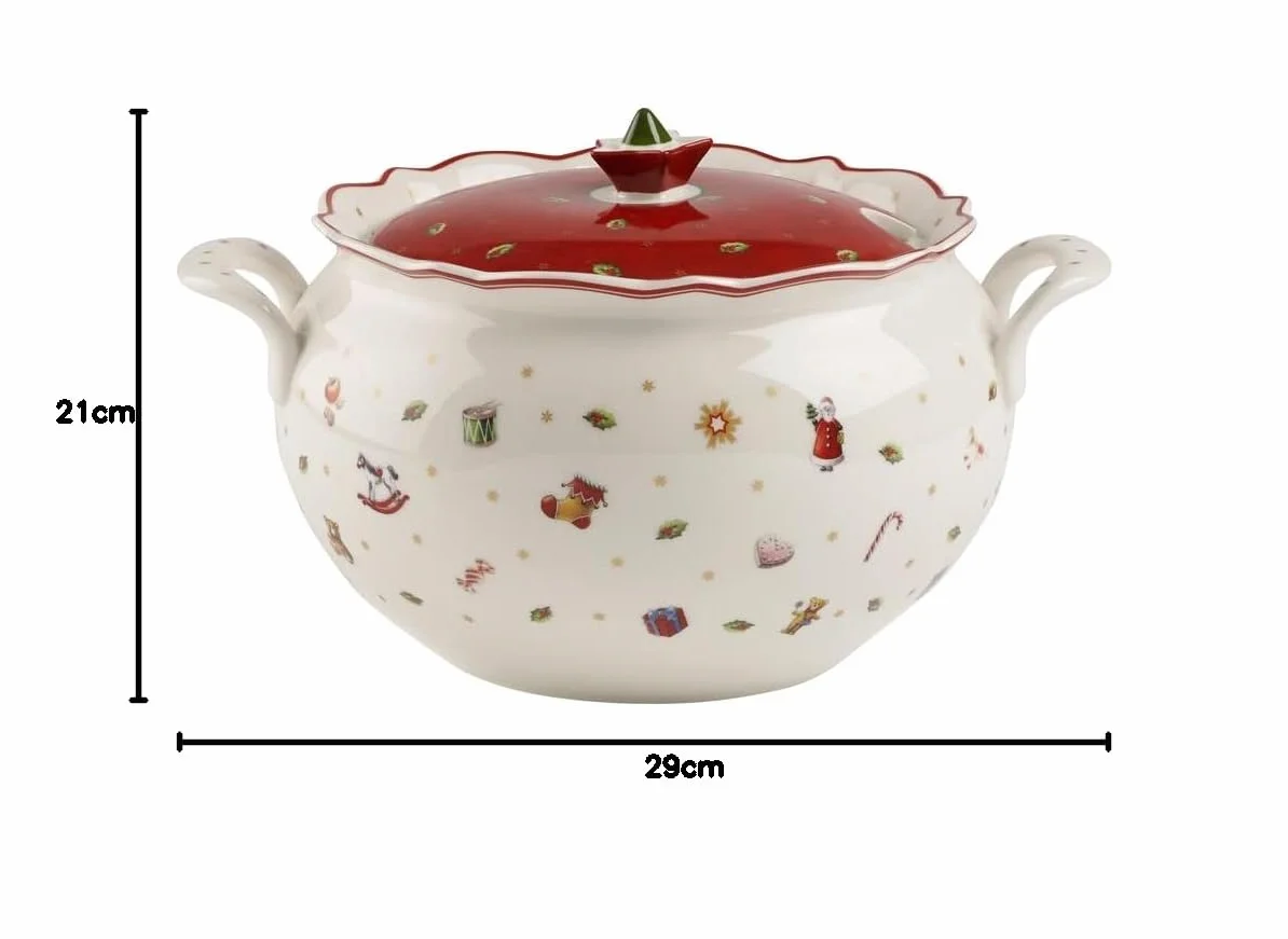 Villeroy & Boch Toy'S Delight Miska do Zupy z Uchwytami Biały Czerwony 3 l