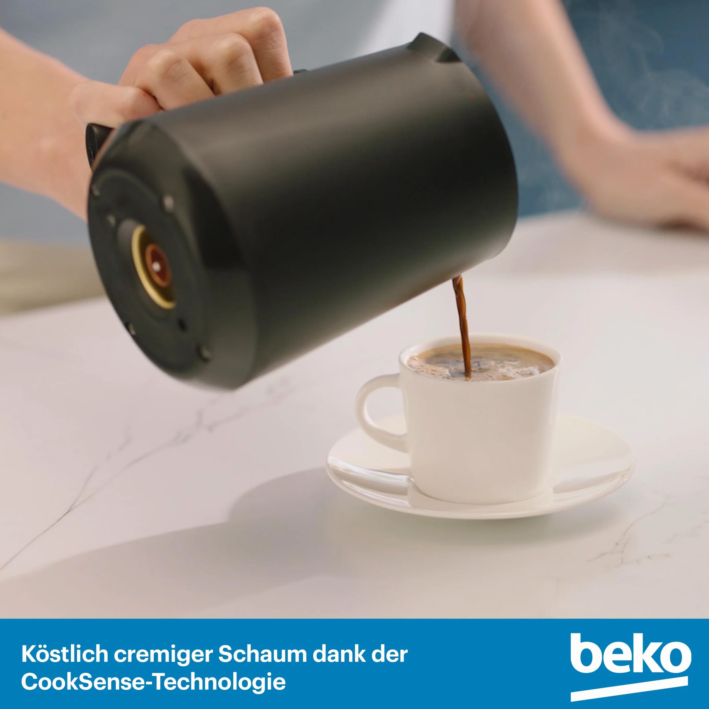 Beko TKM 2341 ekspres do kawy mokka, do 5 filiżanek, Cooksense, pienista, turecka kawa, Anti-Spill, obsługa jednym dotknięciem, czarny