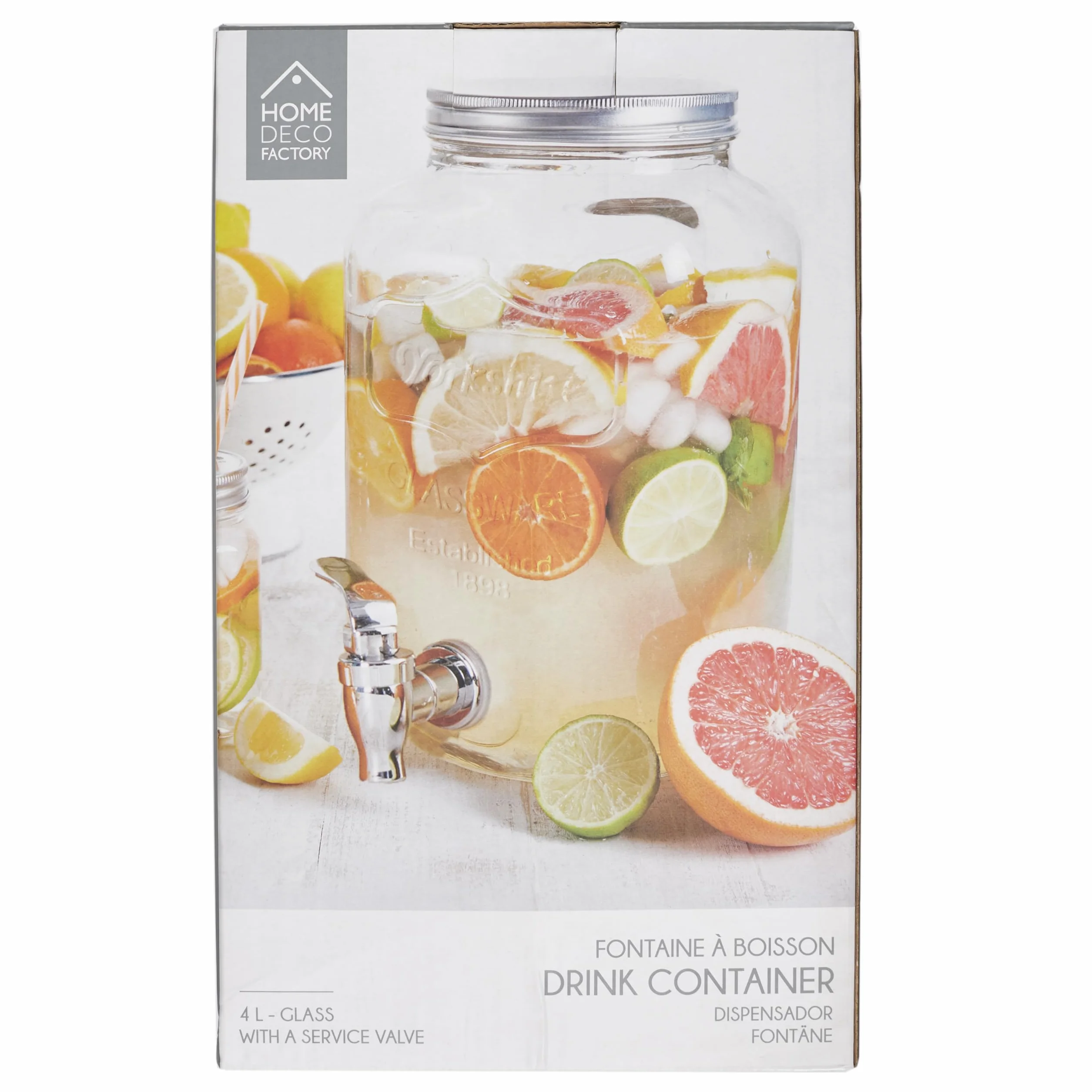 Saveur et Degustation KV7169 FONTAINE GLASS DRINK 4l, bezbarwny, 15 x 15 x 25,5 cm
