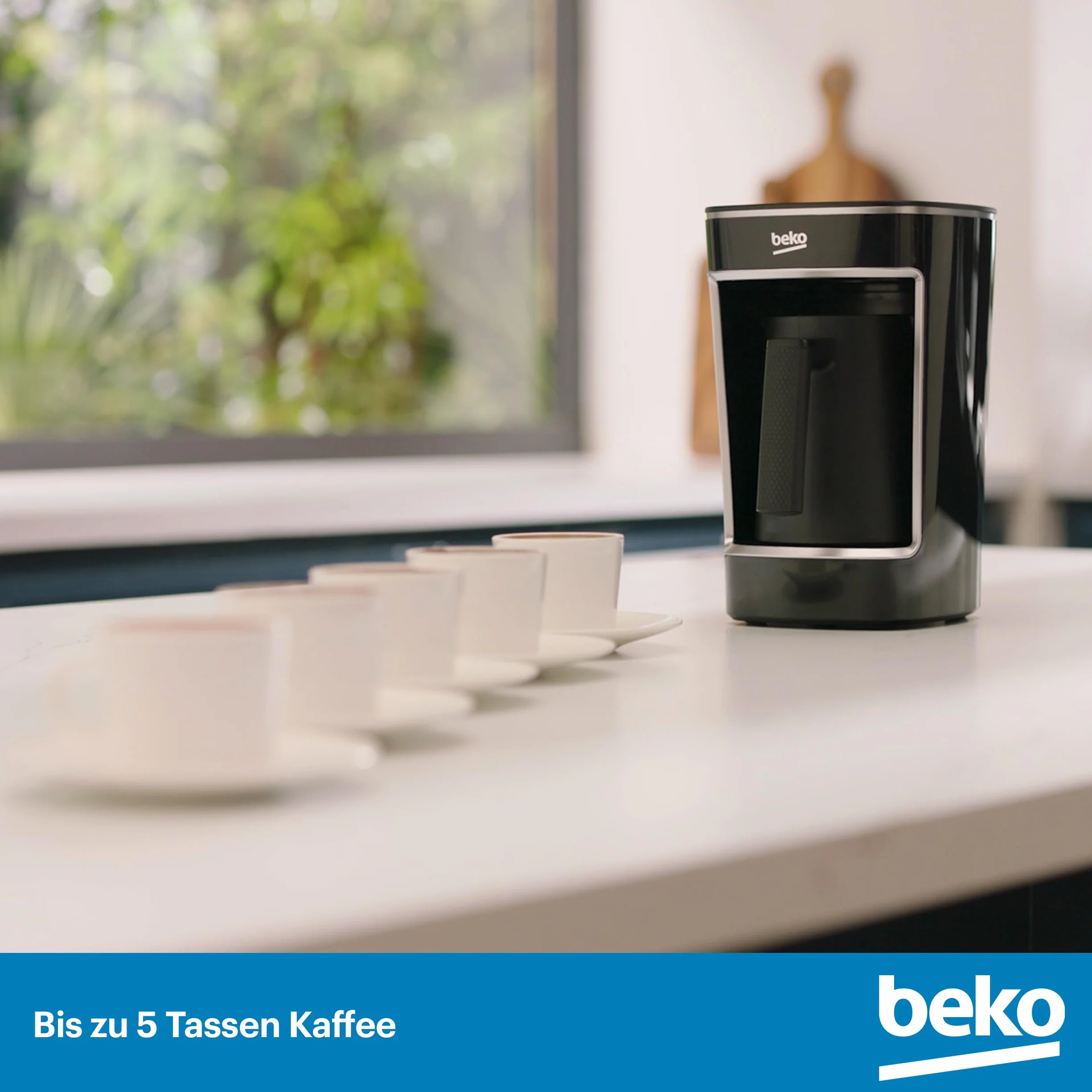Beko TKM 2341 ekspres do kawy mokka, do 5 filiżanek, Cooksense, pienista, turecka kawa, Anti-Spill, obsługa jednym dotknięciem, czarny