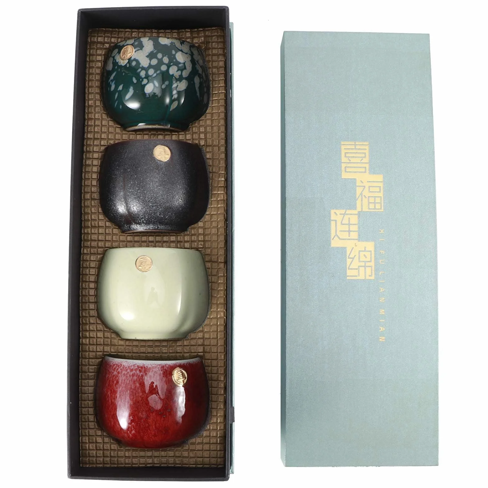 HERCHR Ceramiczny japoński zestaw do sake, ceramiczny japoński kubek do herbaty, chiński/japoński styl retro kubek do herbaty Kung Fu Teaware Sake Cup, chiński zestaw upominkowy do herbaty