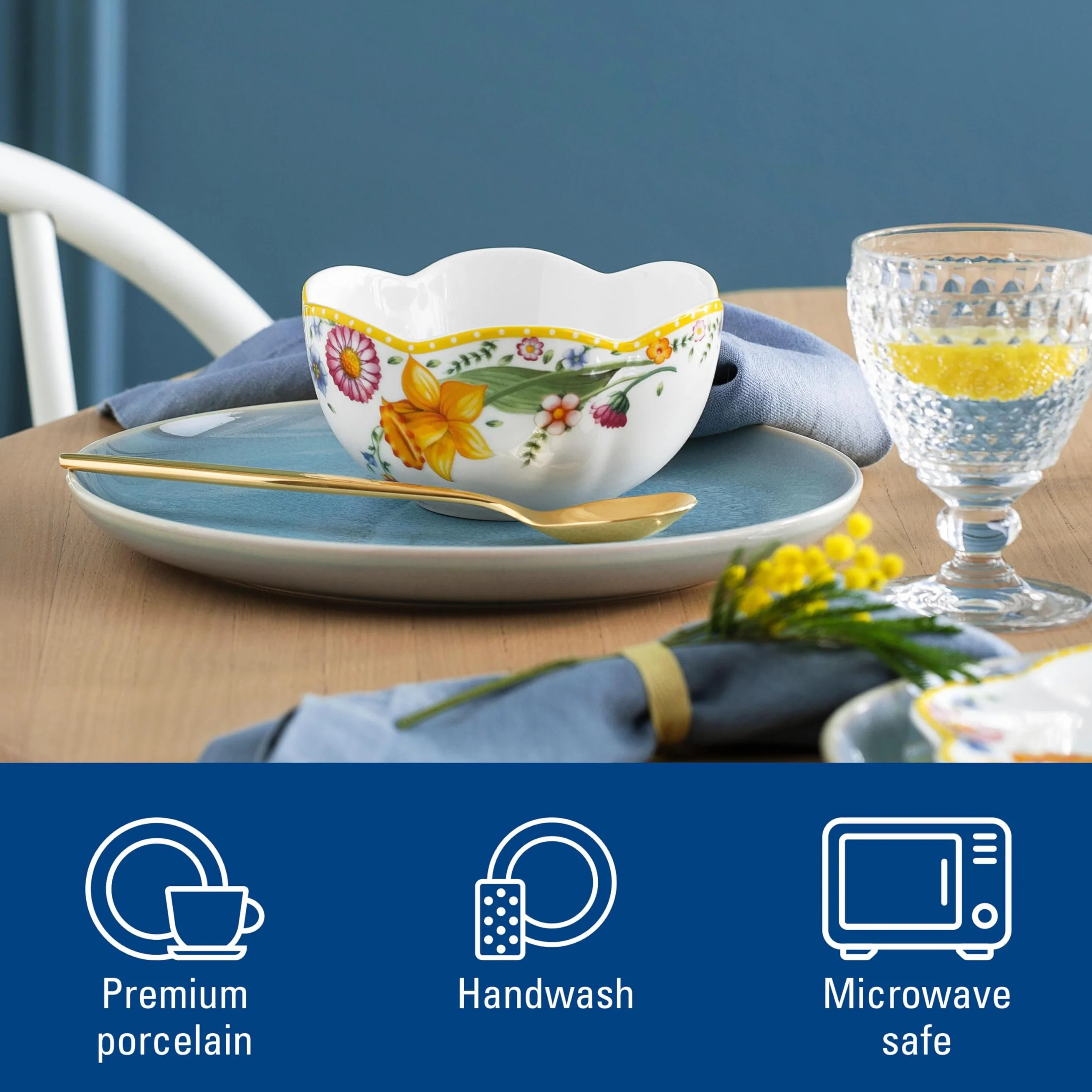 Villeroy & Boch Spring Awakening zestaw śniadaniowy dla 2 osób, 6-częściowy, zestaw naczyń wielkanocnych, śniadanie, Wielkanoc, serwis do kawy, naczynia na wiosnę, porcelana