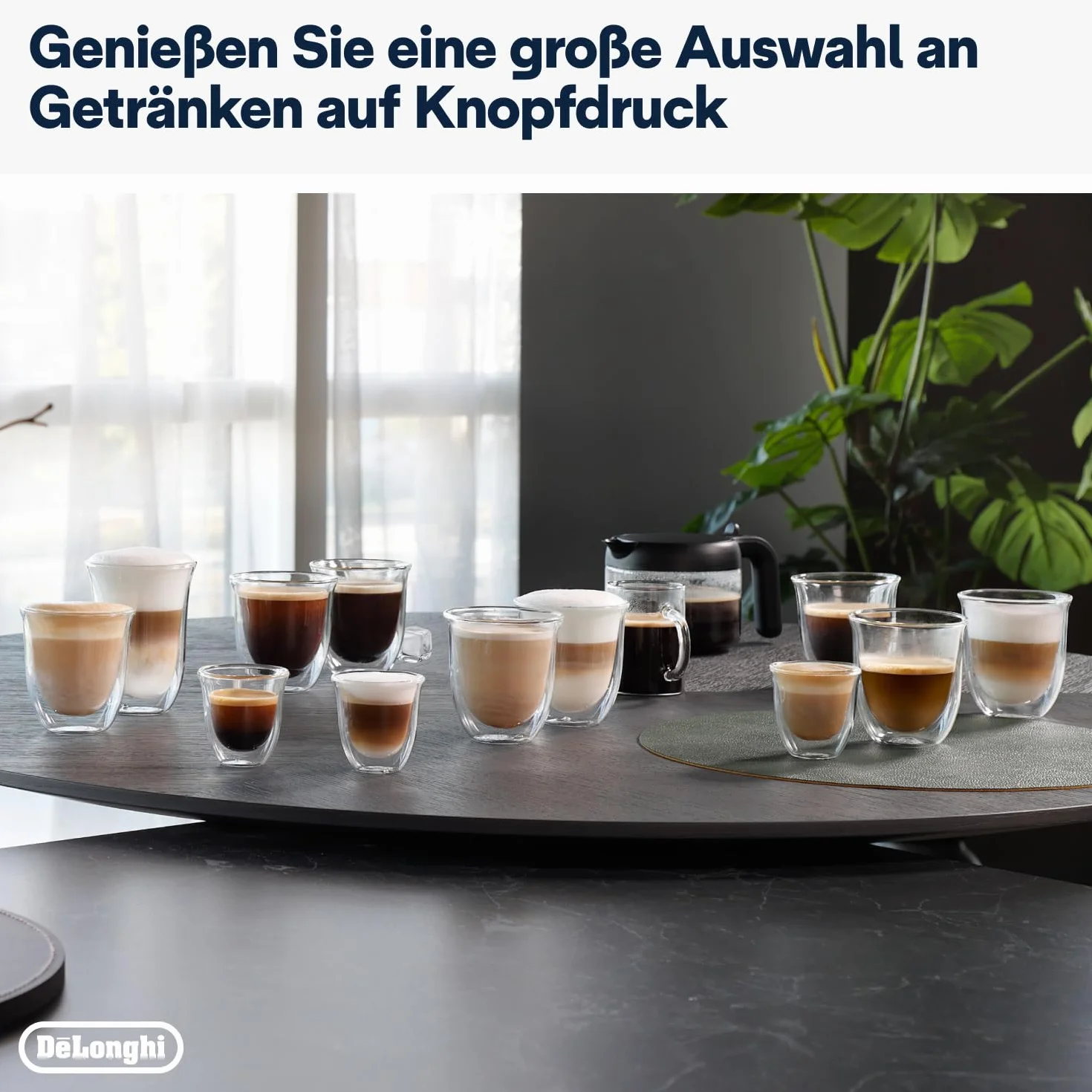 De'Longhi Dinamica Plus ECAM380.95.TB automatyczny ekspres do kawy z systemem mlecznym LatteCrema One-Touch Cappuccino z 24 przepisami, kolorowy wyświetlacz TFT o przekątnej 3,5 cala, 1450 W,