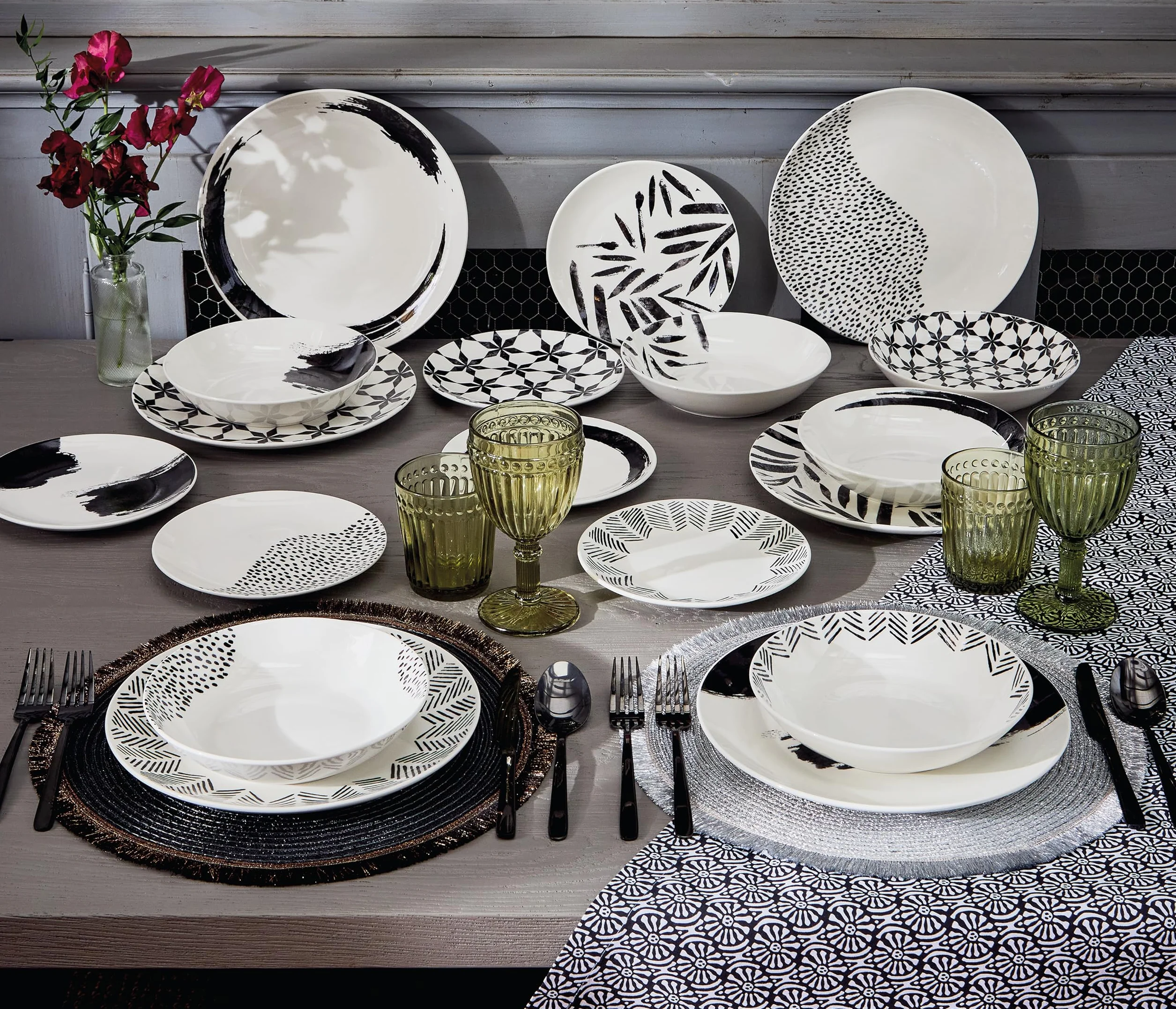 Tognana Zenith zestaw obiadowy dla 6 osób, 18 sztuk, porcelana, biały