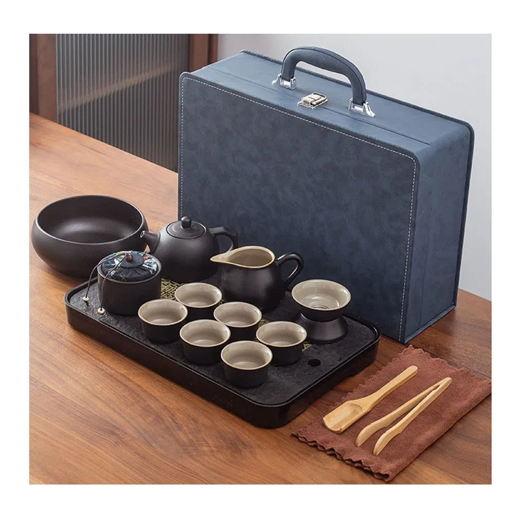 Podróżny zestaw do herbaty Kungfu Tea Set, Zestaw do herbaty chiński zestaw do herbaty gongfu zestaw do herbaty zestaw do herbaty przenośny zestaw do herbaty podróżnej - ręcznie robiony zestaw do herb