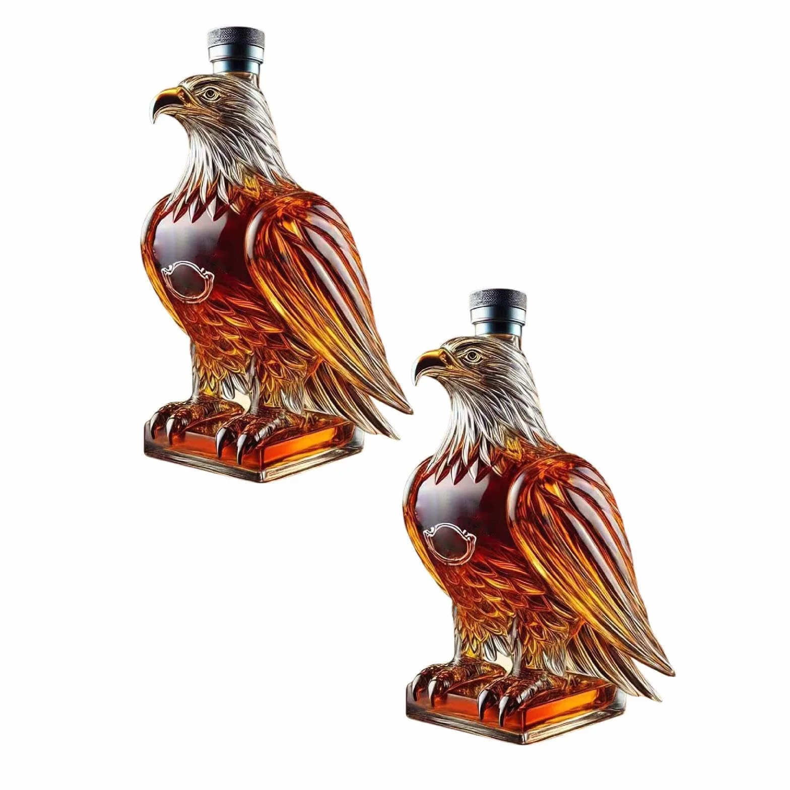 Adler butelka do whisky Jack Daniels, orzeł dekanter do whisky, wyjątkowy prezent dla miłośników, ojca, męża lub przyjaciela, dekoracja baru (2 szt.)