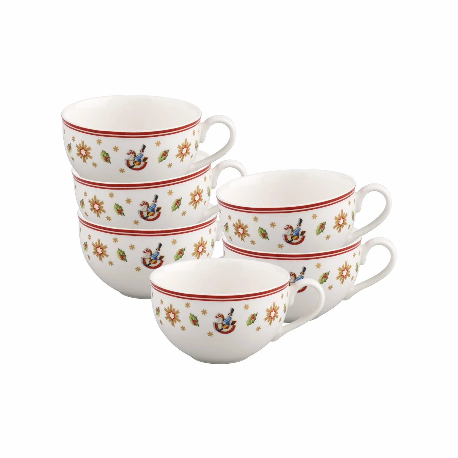 Villeroy & Boch Toy's Delight filiżanki do kawy zestaw 6 sztuk 200 ml porcelana premium białe czerwone