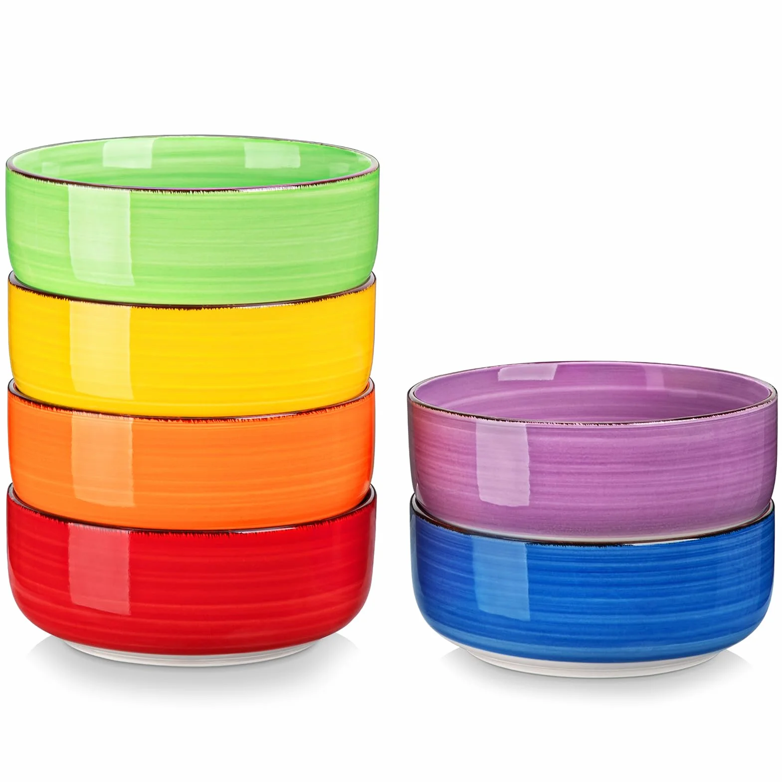 vancasso BONITA 6-częściowy zestaw misek do musli, 720 ml, miski ceramiczne, miski do sałatek, miski na zupę, musli, kuchenki mikrofalowe, do mycia w zmywarce i do piekarnika, kolorowe