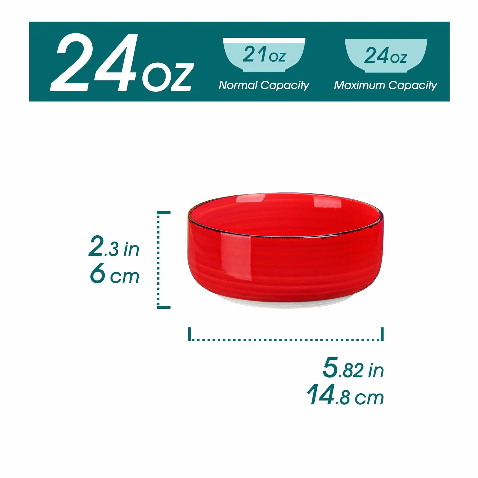 vancasso BONITA 6-częściowy zestaw misek do musli, 720 ml, miski ceramiczne, miski do sałatek, miski na zupę, musli, kuchenki mikrofalowe, do mycia w zmywarce i do piekarnika, kolorowe