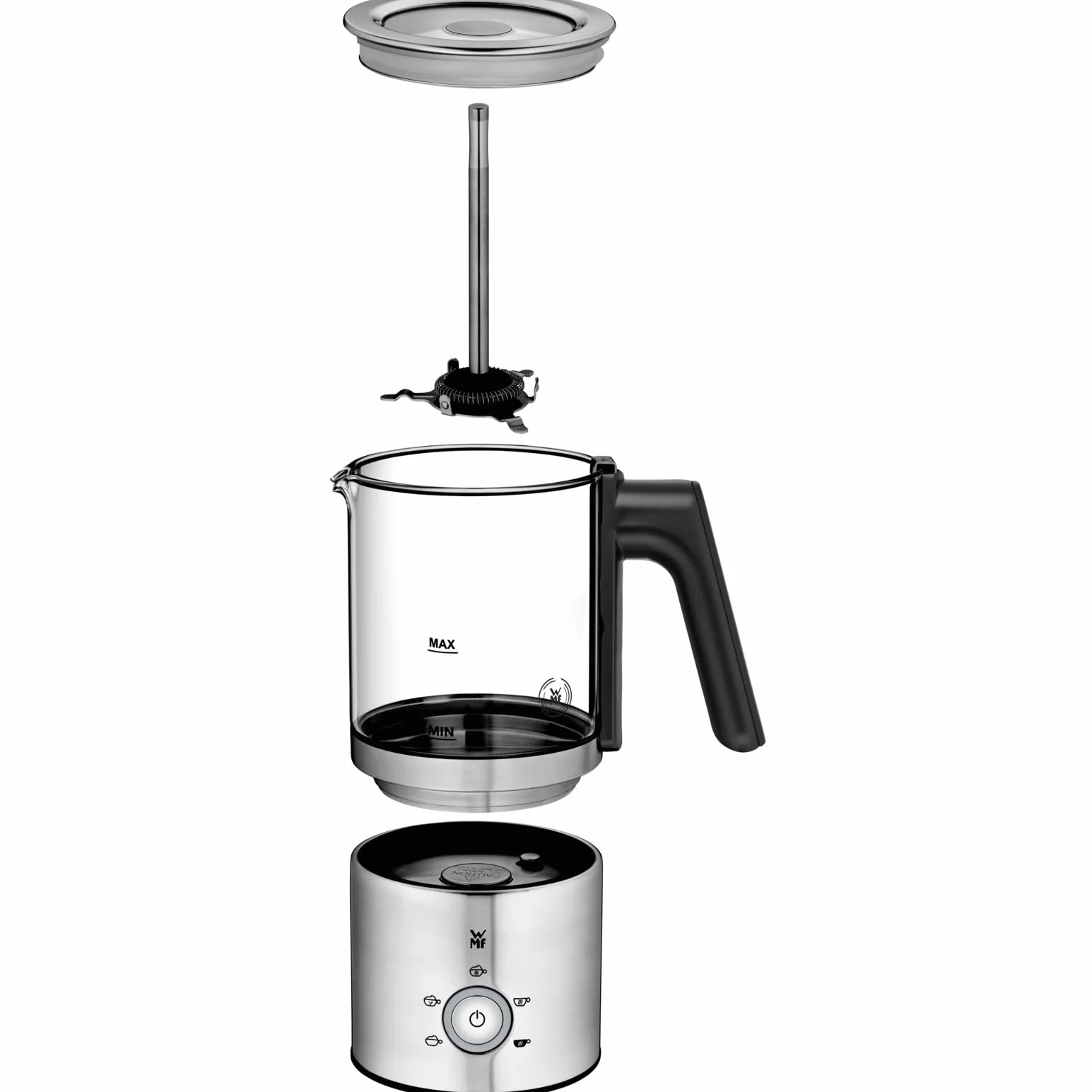 WMF Lono spieniacz do mleka elektryczny 150-250 ml 650 W ekran dotykowy podgrzewacz do mleka