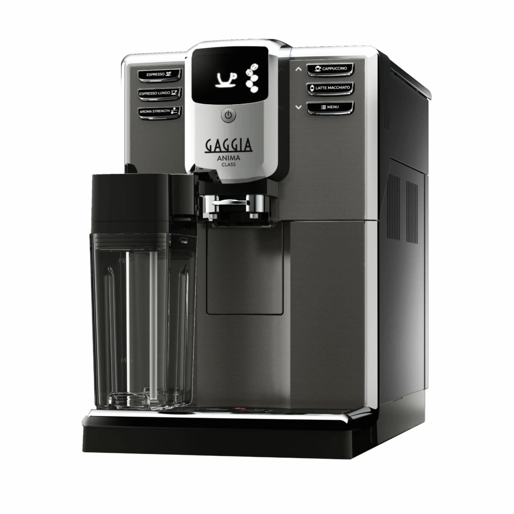 Gaggia Anima Class automatyczny ekspres do kawy Bean to Cup, ekspres do espresso i cappuccino, ciemny srebrny