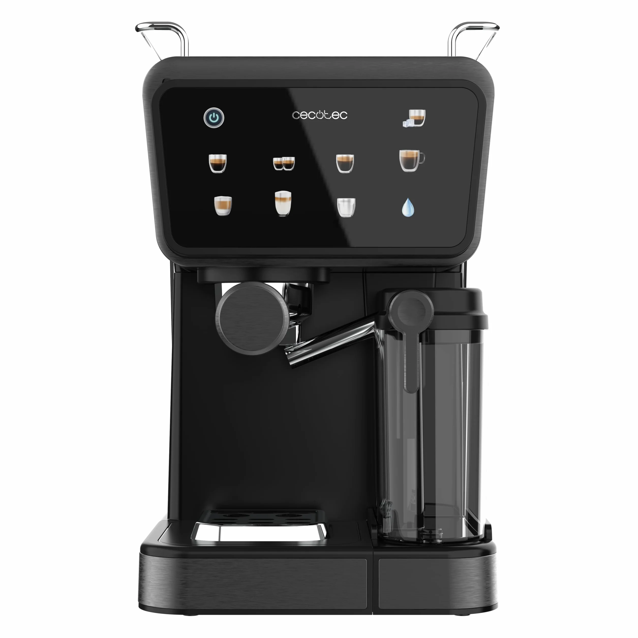 Cecotec Ekspresy do kawy półautomatyczne Power Espresso Touch ColdBrew Latte. 1350 W, 20 barów, zimny, hartowany lub gorący, ekran dotykowy, zbiornik na wodę 1,5 l, zbiornik na mleko, podwójne ramię