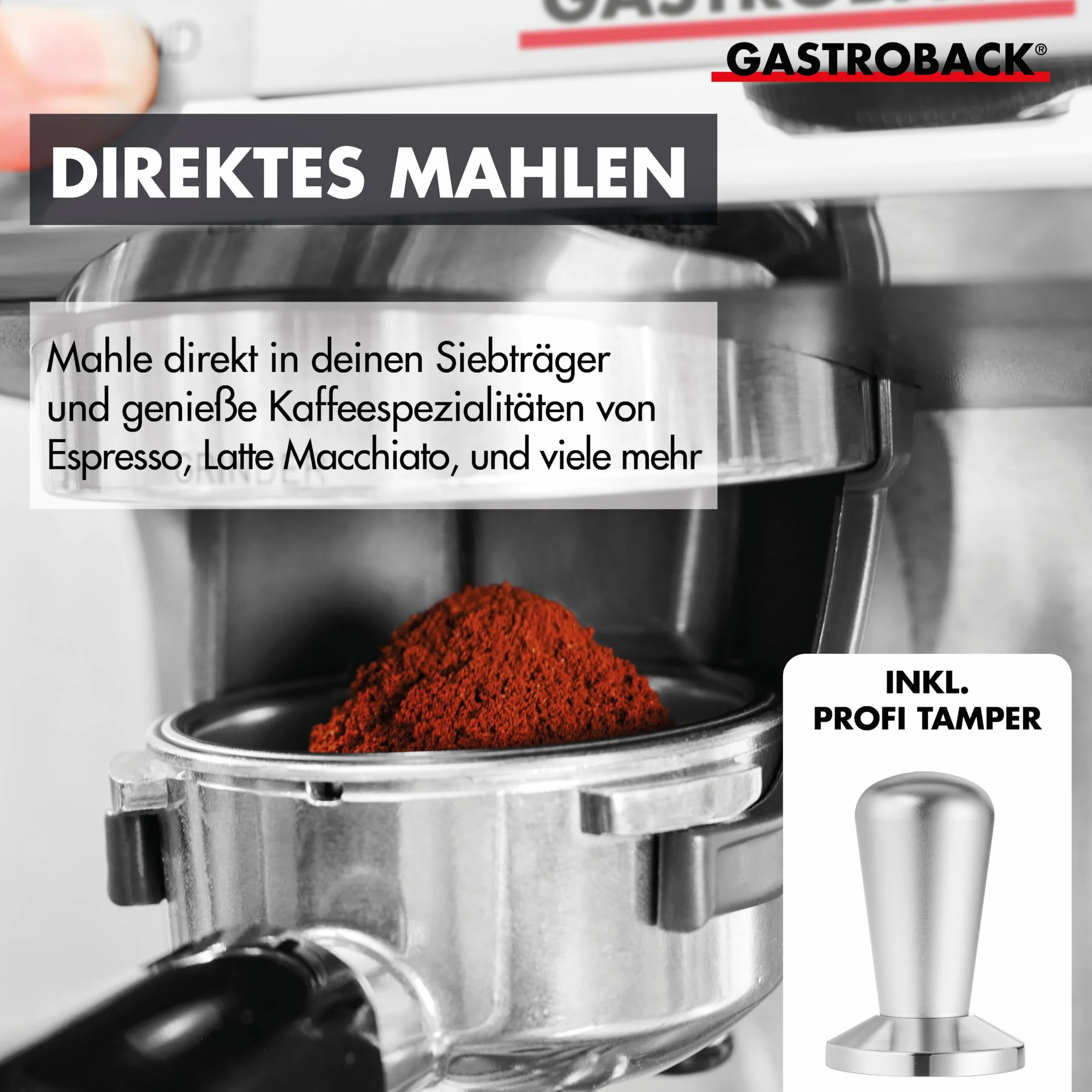 Gastroback Espresso Barista Pro Ekspres do Kawy, Srebrny/Czarny, 1550W 240V
