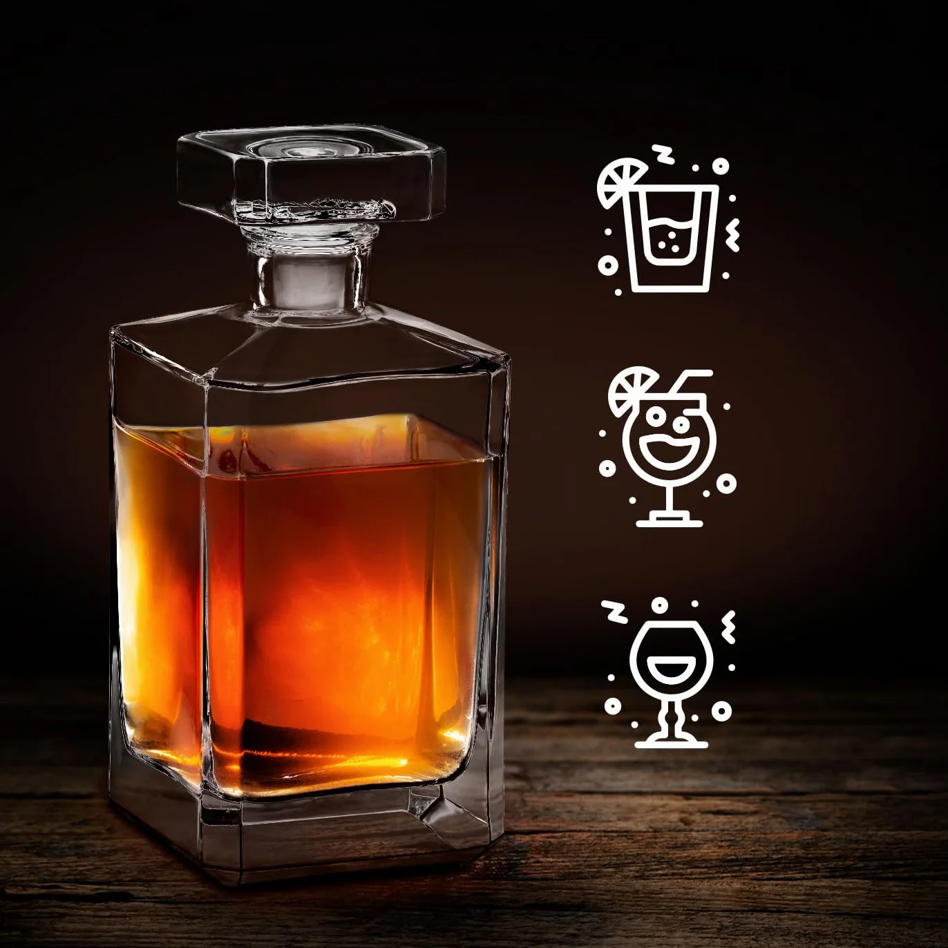 Maverton Karafka do Whisky – 700 ml - Nowoczesny Prezent dla Mężczyzny - Szkło Premium na Alkohol - Elegancki Design - Urodziny, Dzień Ojca, Rocznica