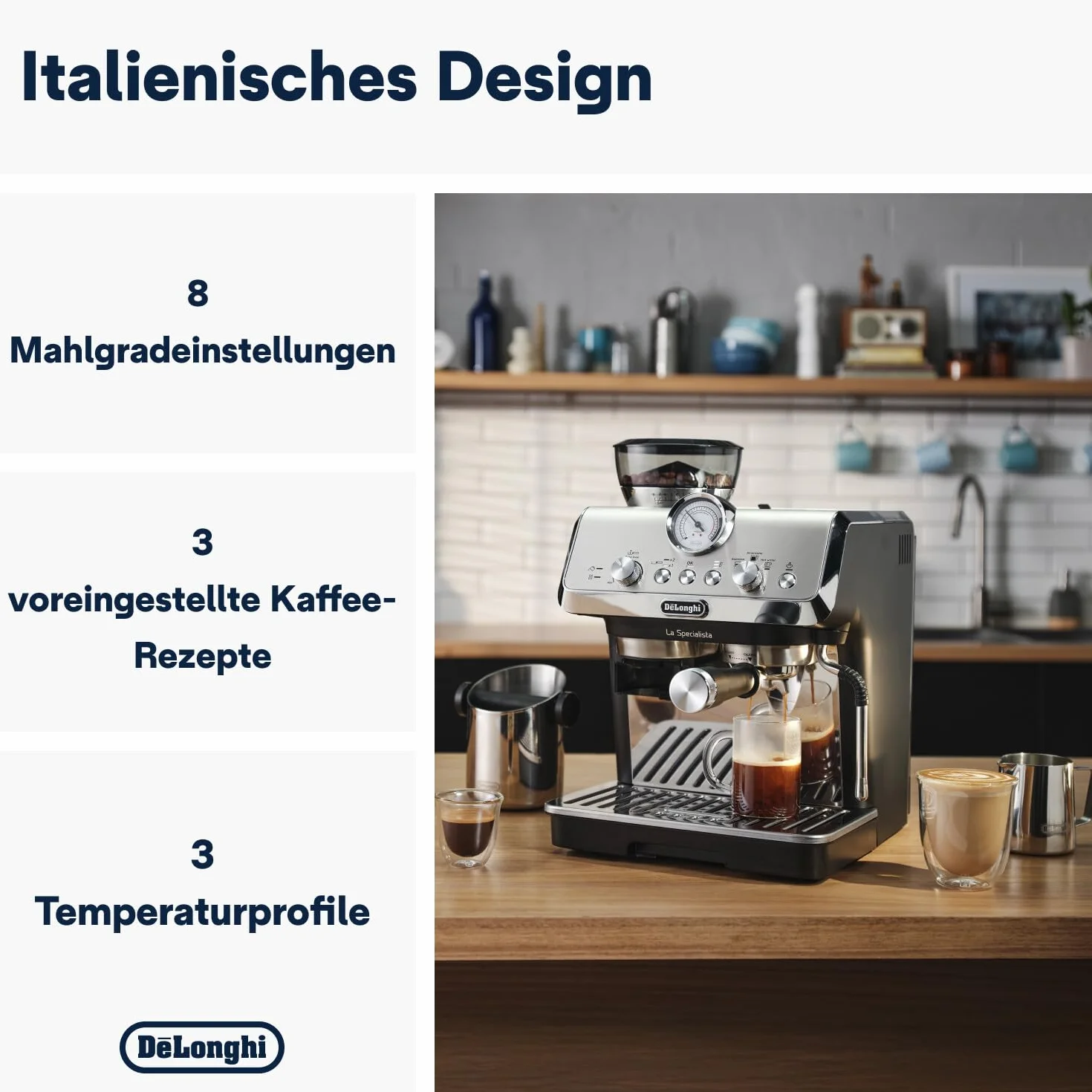 De'Longhi La Specialista Arte Ekspres do Kawy, Srebrny, 1450 W, 230 V