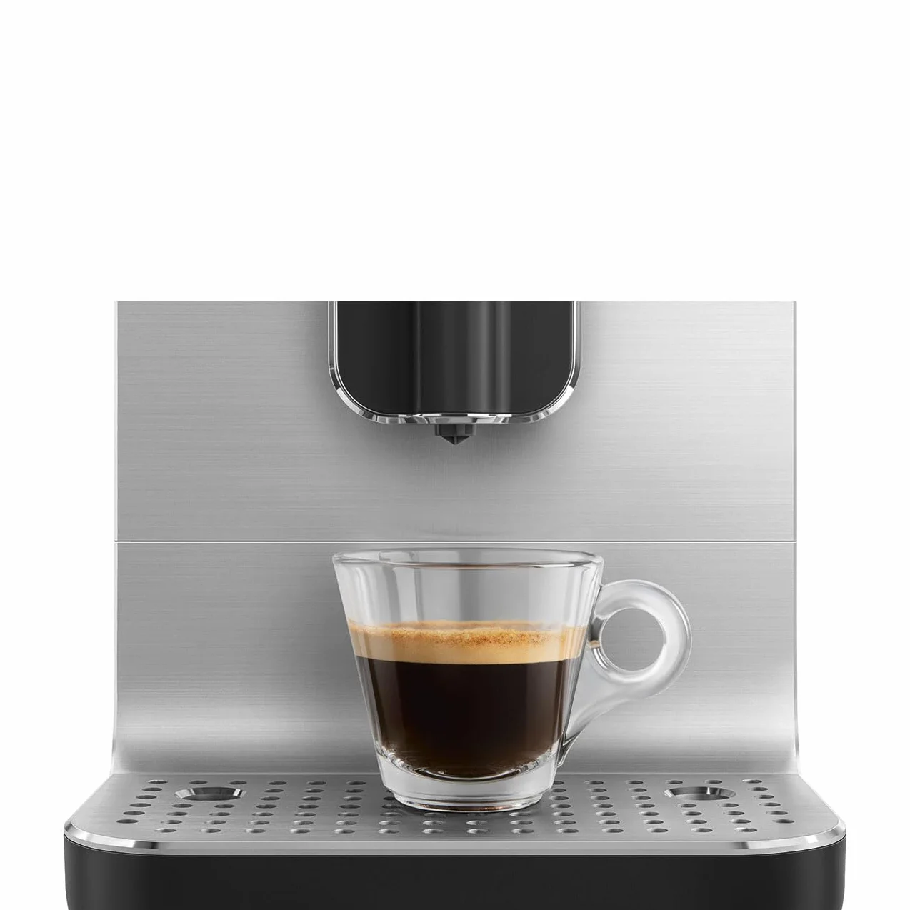 Smeg, Automatyczny ekspres do kawy espresso BCC11BLMEU, wbudowany młynek do ziarna, system termoblokowy, zbiornik na wodę 1,4 l, wyjmowany pojemnik na odpady, kompaktowe wymiary, 1350W, czarny